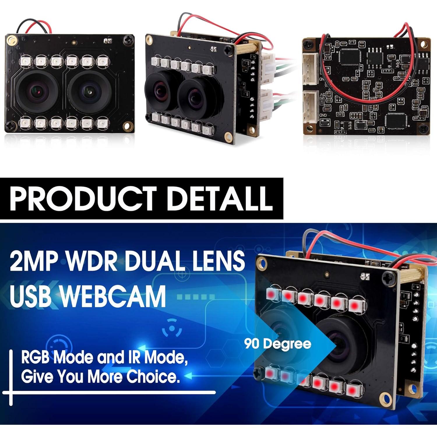 Cámara USB Estéreo 3D Hotpet 1080P Doble Lente IR 2MP