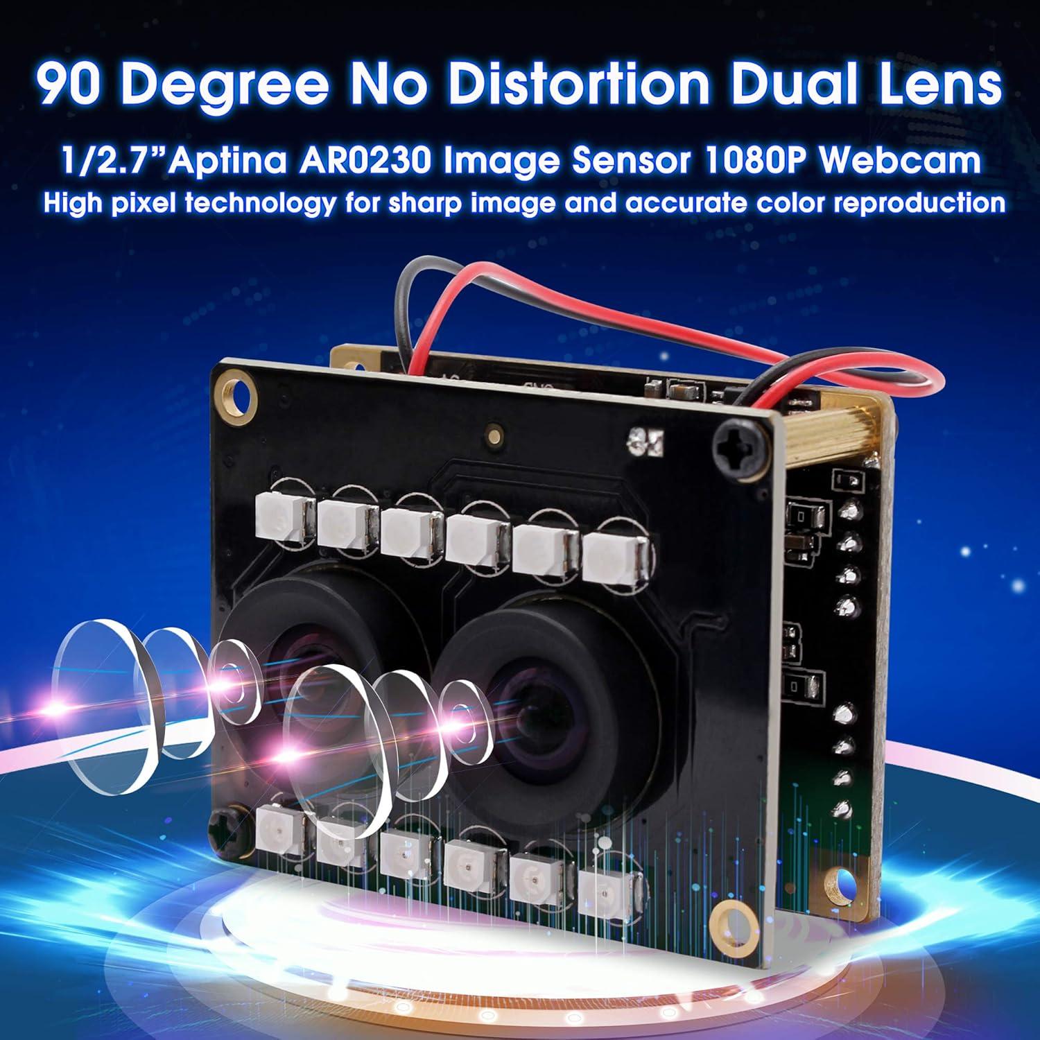 Cámara USB Estéreo 3D Hotpet 1080P Doble Lente IR 2MP