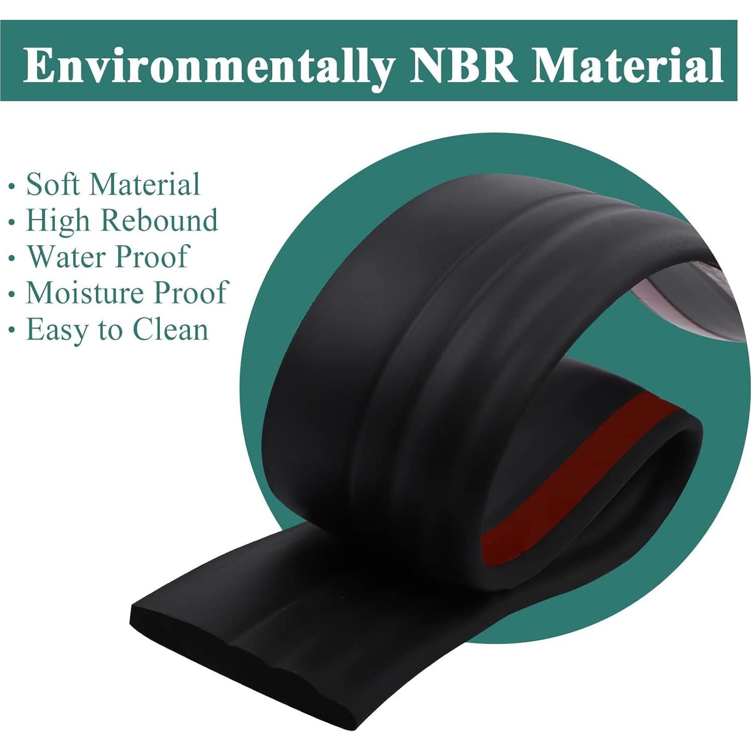 Moldura de Base Autoadhesiva Yefanxi 5.0M Negra 8.0CM