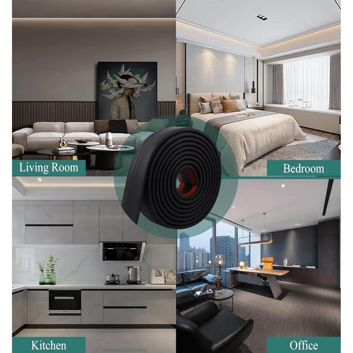 Moldura de Base Autoadhesiva Yefanxi 5.0M Negra 8.0CM