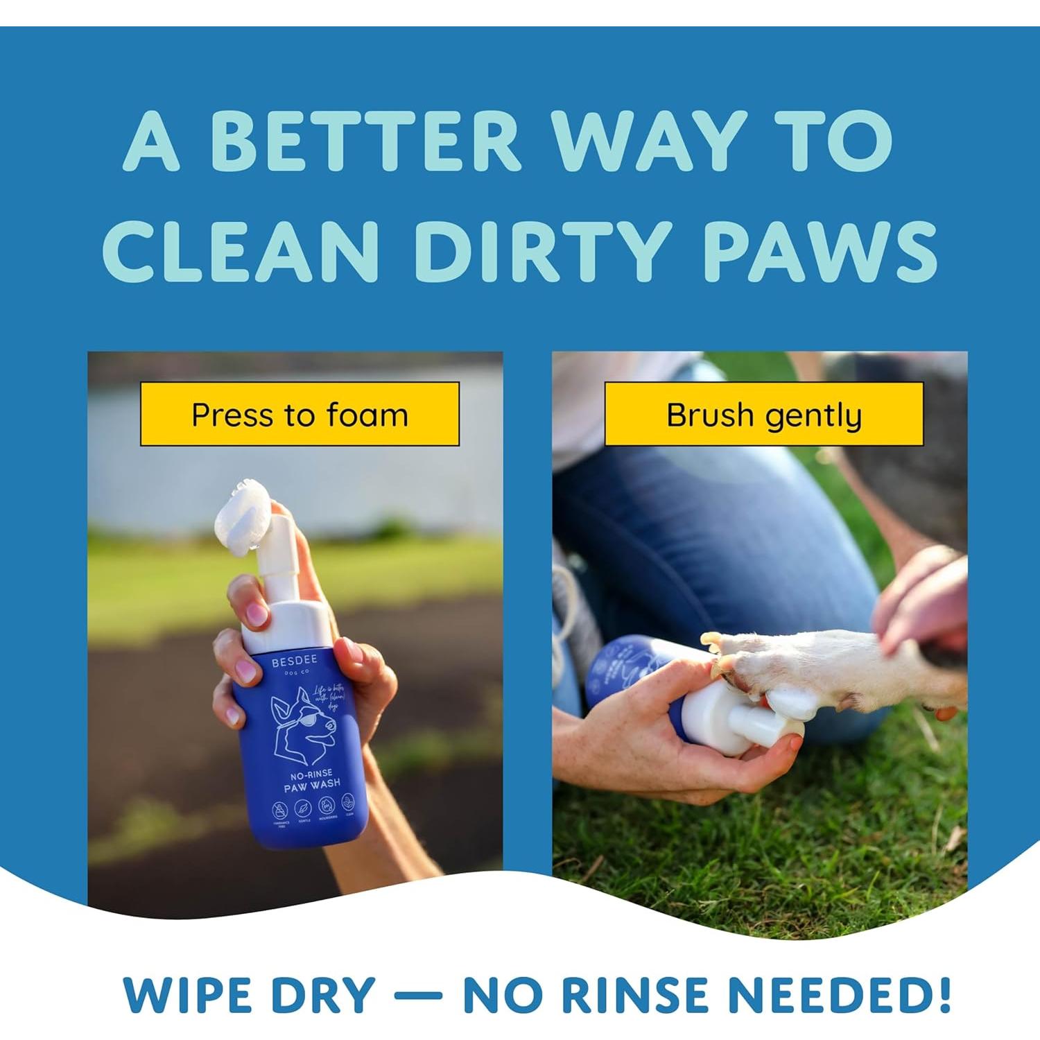 Limpiador de patas de perro Besdee Dog Co. Kit ecológico