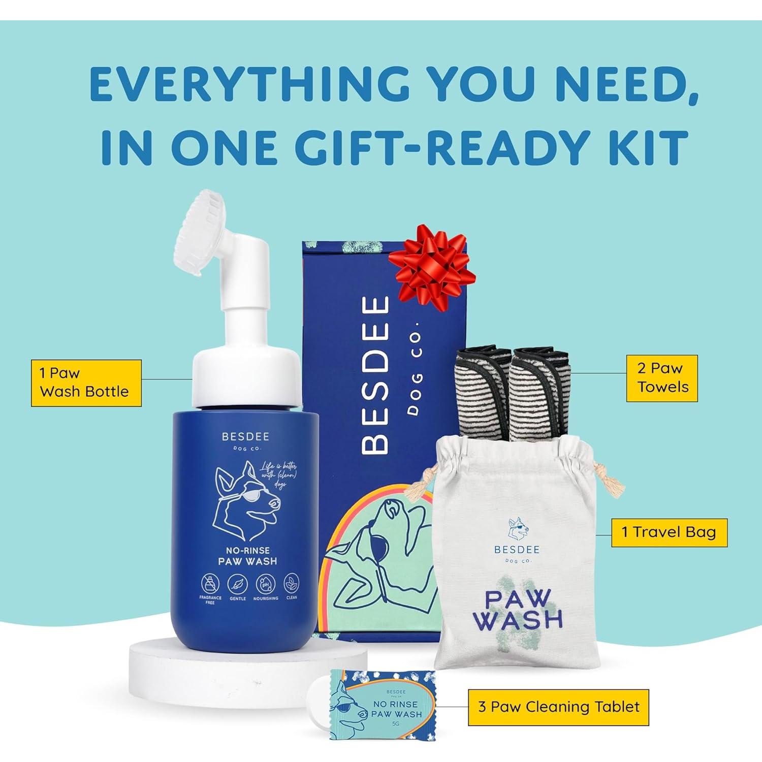 Limpiador de patas de perro Besdee Dog Co. Kit ecológico