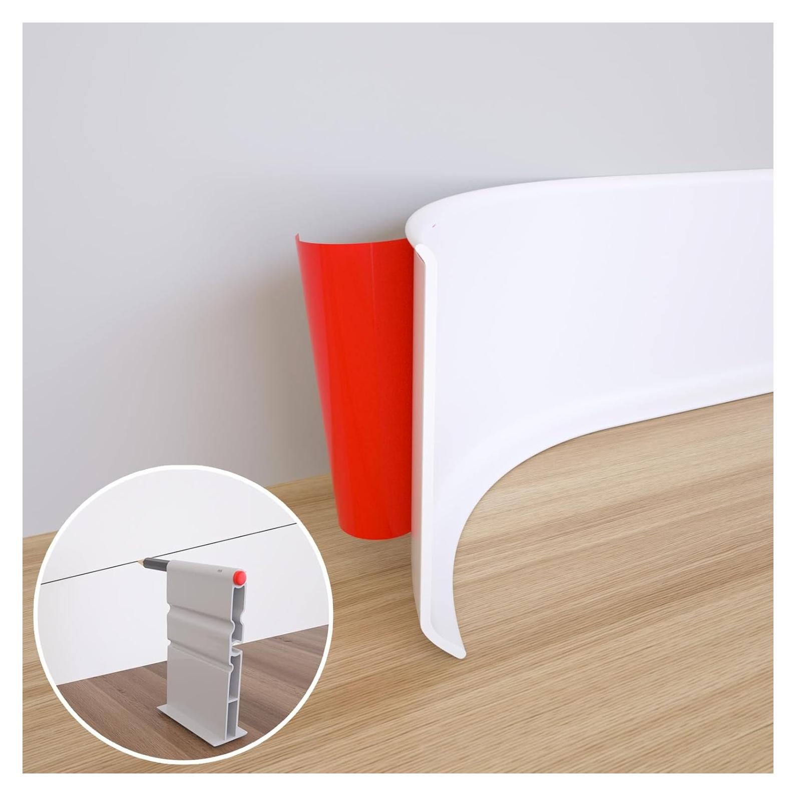 Moldura de Zócalo Flexible NeatiEase 10 cm x 12 m Autoadhesiva Blanco