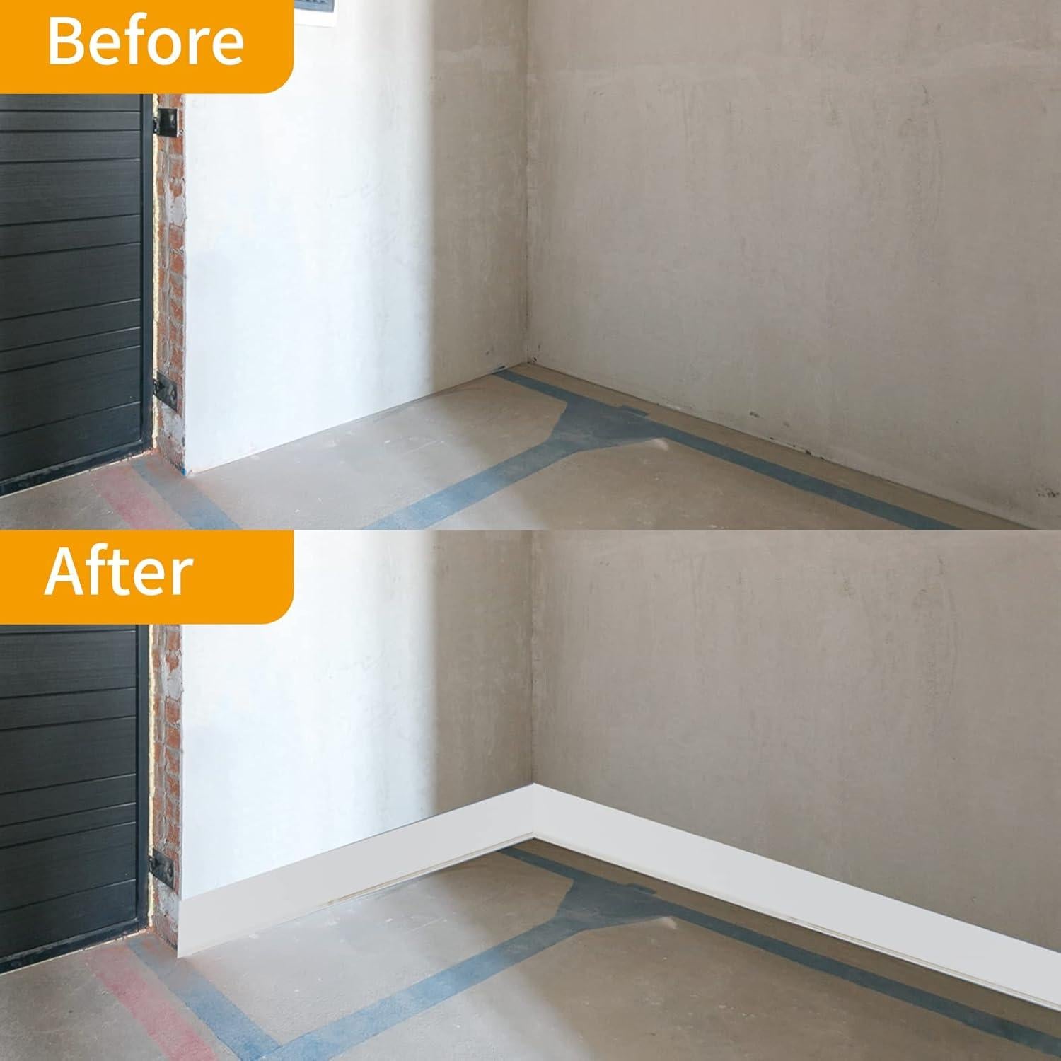 Moldura de Zócalo Flexible NeatiEase 10 cm x 12 m Autoadhesiva Blanco