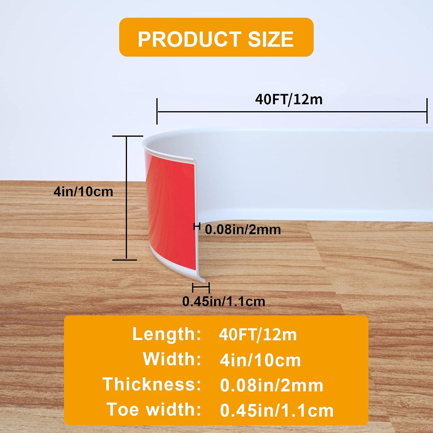 Moldura de Zócalo Flexible NeatiEase 10 cm x 12 m Autoadhesiva Blanco