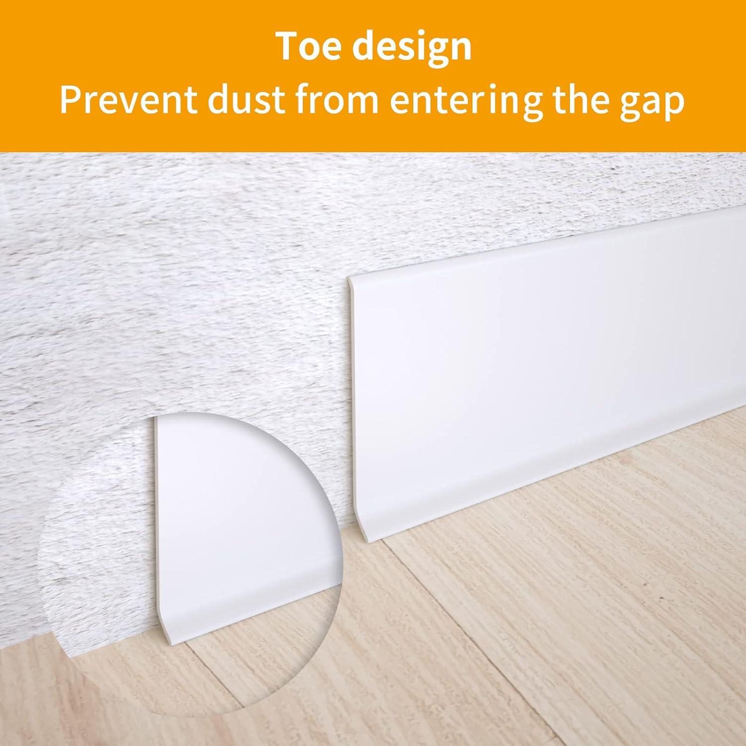 Moldura de Zócalo Flexible NeatiEase 10 cm x 12 m Autoadhesiva Blanco