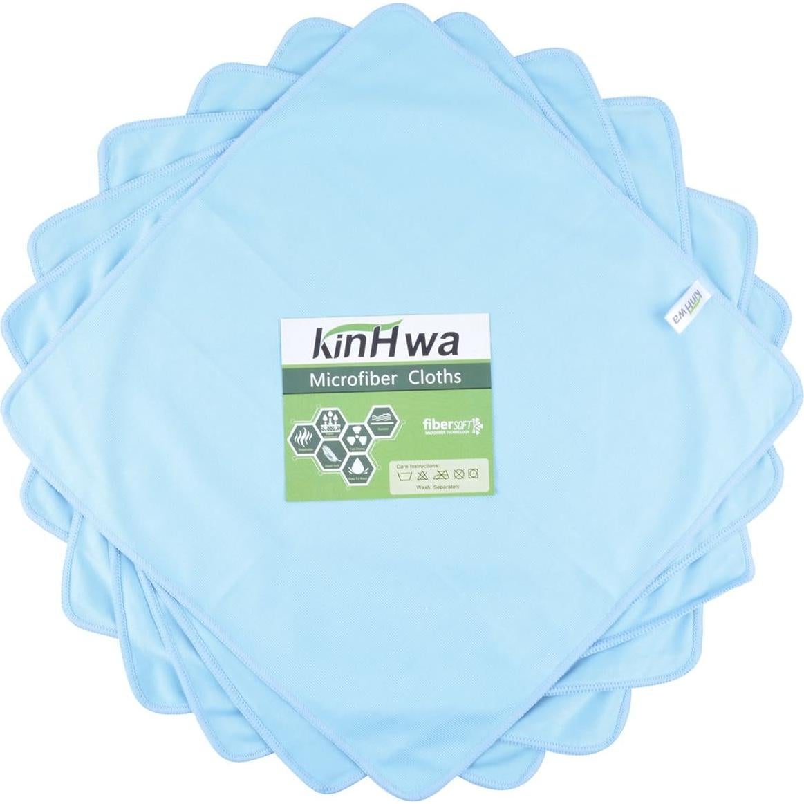 Paños de Microfibra KinHwa 40x40cm Sin Pelusa 6 Unidades Azul