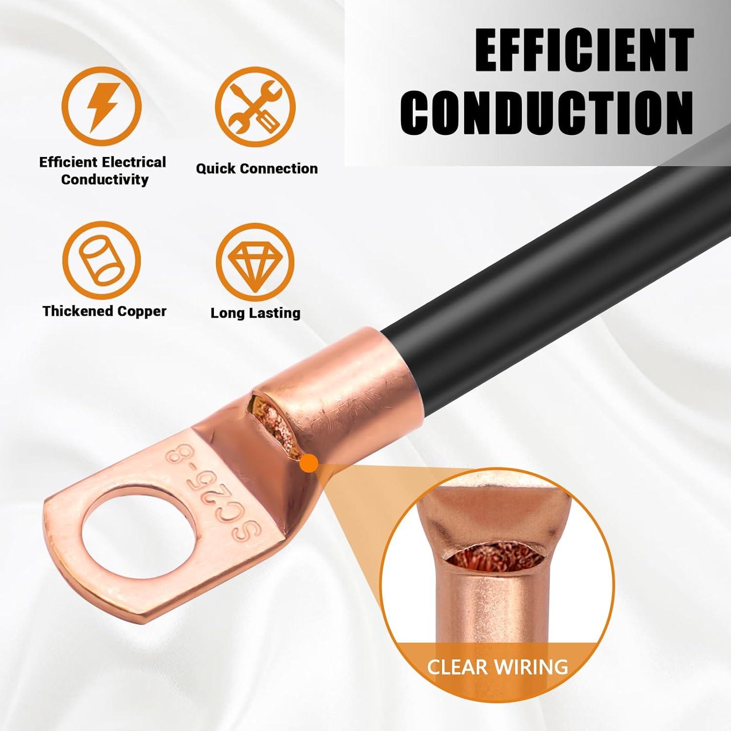 Kit 110 Terminales de Cable de Cobre Mankk AWG 2-16 con Tubos