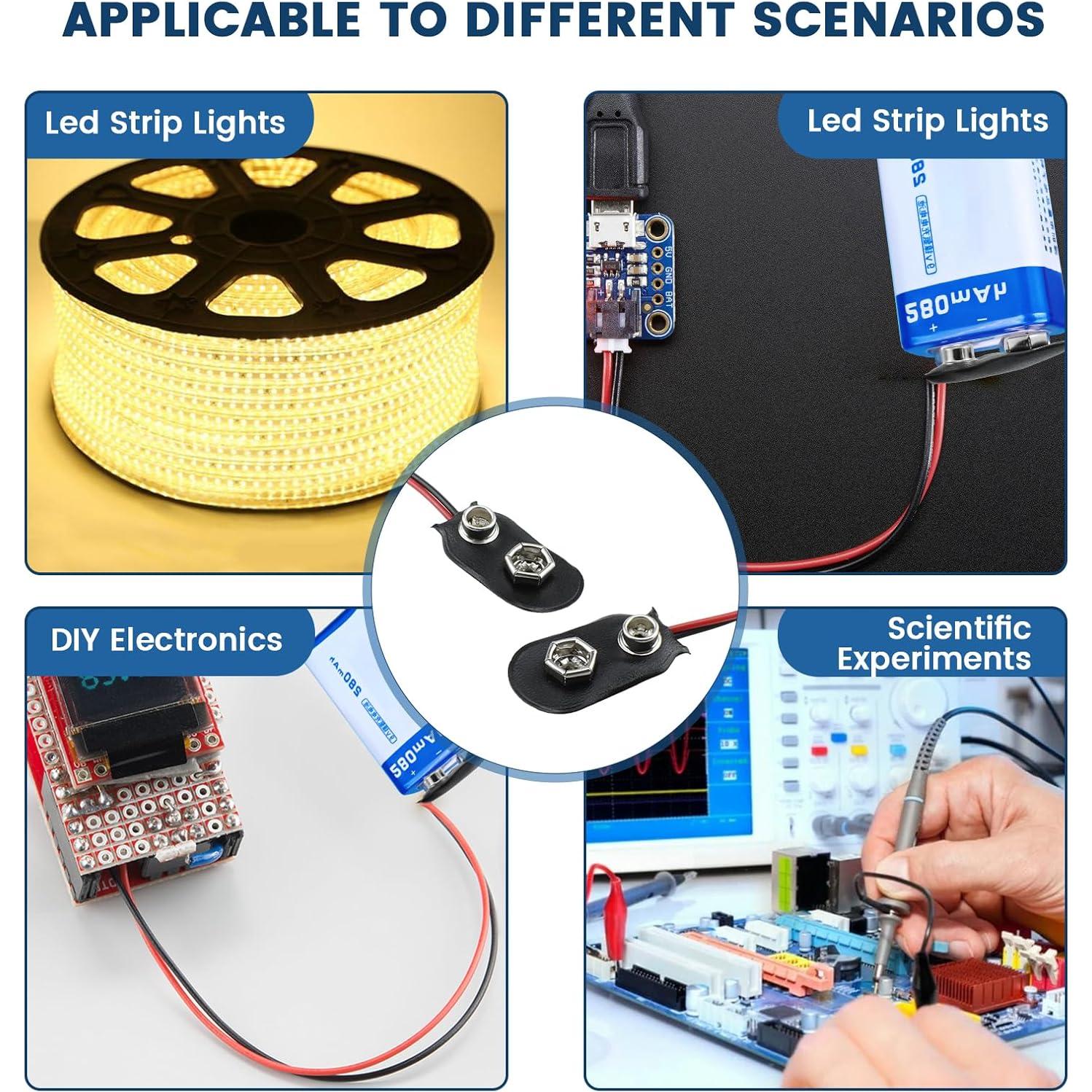 Paquete de 3 Clips de Batería 9V SDTC Tech con Conector PH2.0