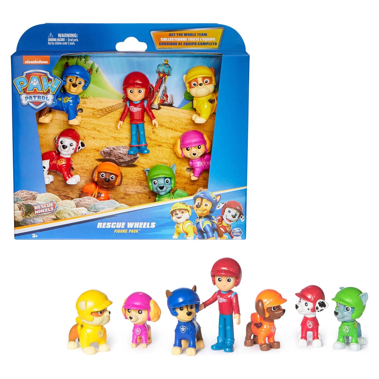 Set de Figuras Coleccionables Paw Patrol Ruedas de Rescate 7 Piezas