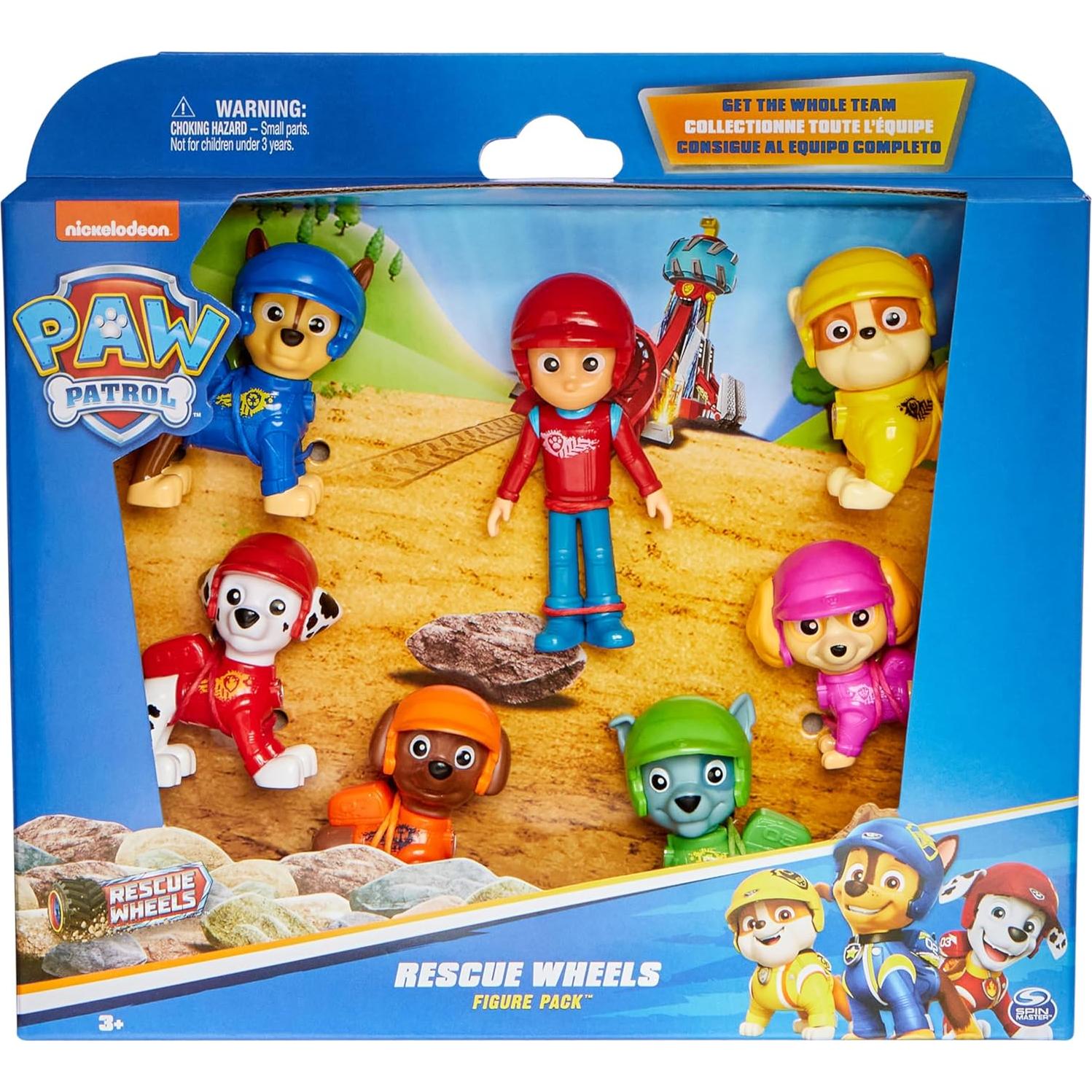 Set de Figuras Coleccionables Paw Patrol Ruedas de Rescate 7 Piezas