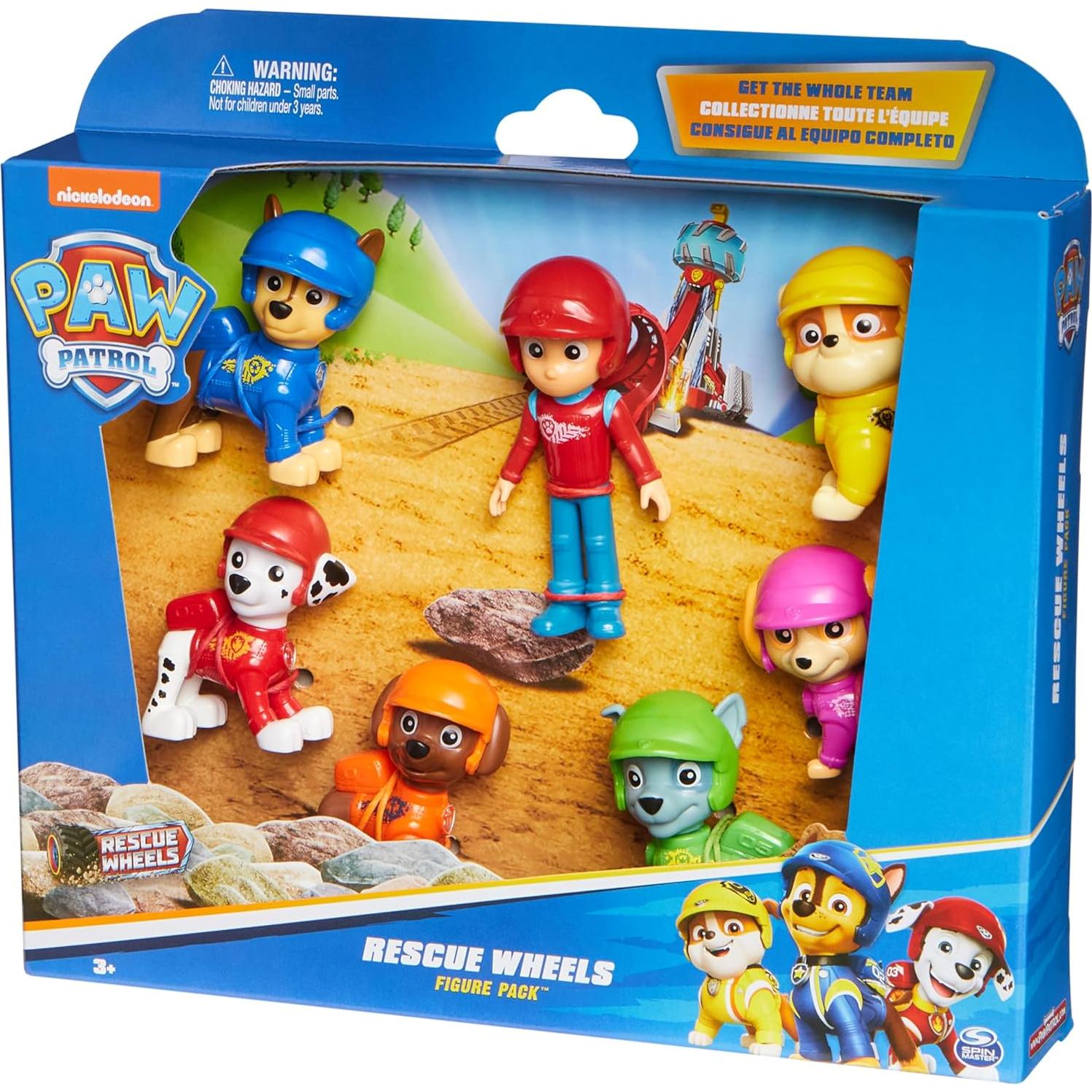 Set de Figuras Coleccionables Paw Patrol Ruedas de Rescate 7 Piezas