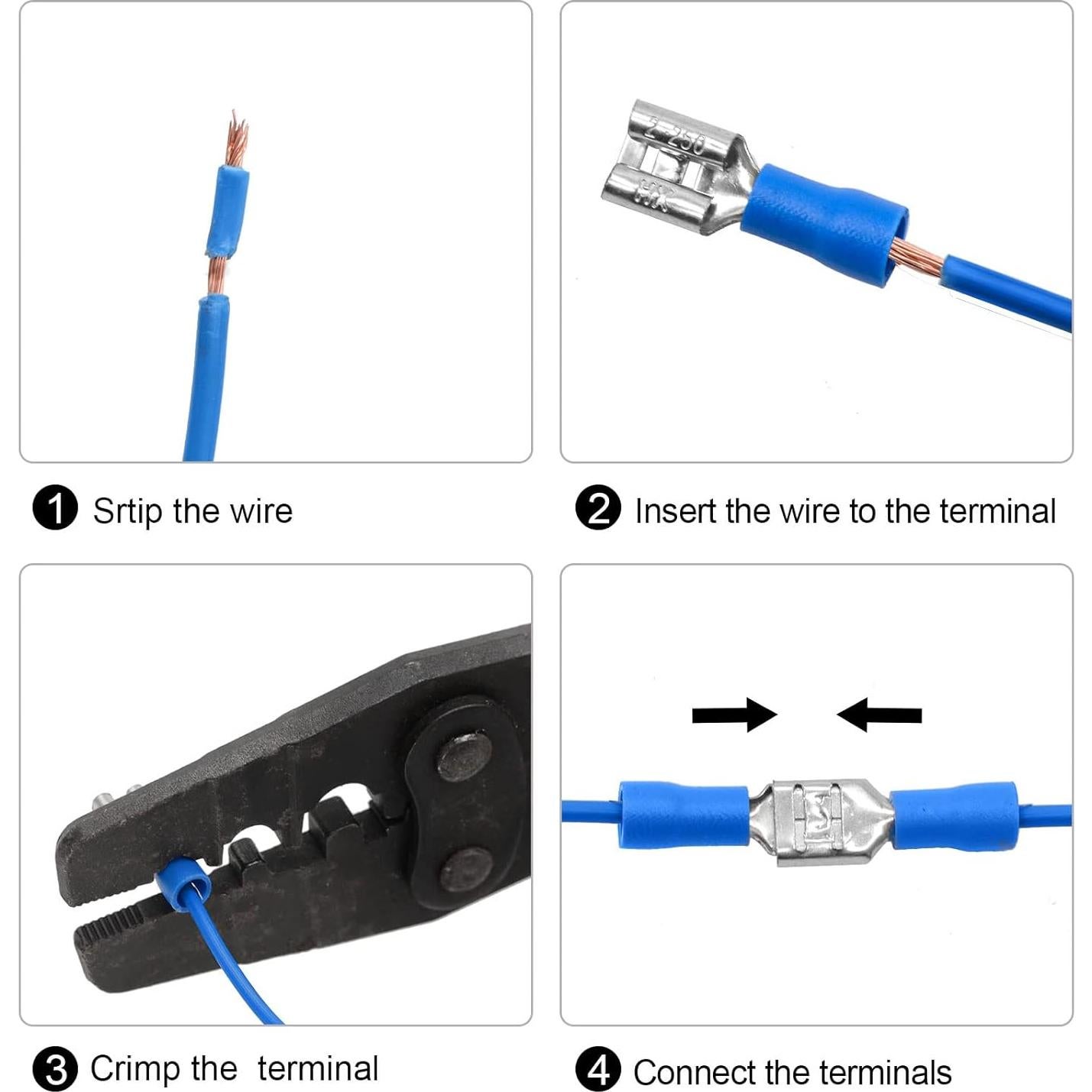 QTATAK Conjunto de 140 Terminales Eléctricos Aislados