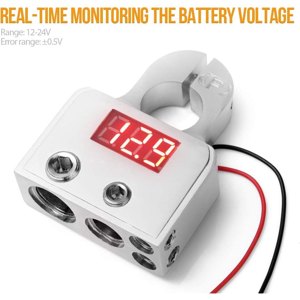 Conectores de terminal de batería MNJ Motor con voltímetro 12-24V