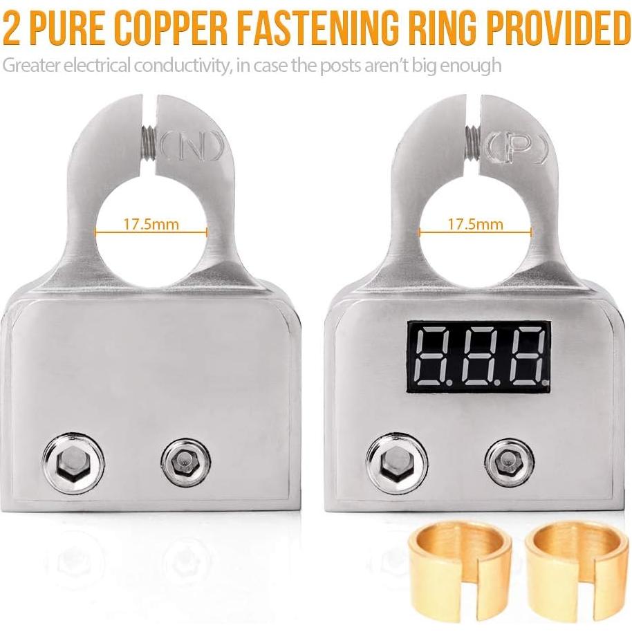 Conectores de terminal de batería MNJ Motor con voltímetro 12-24V