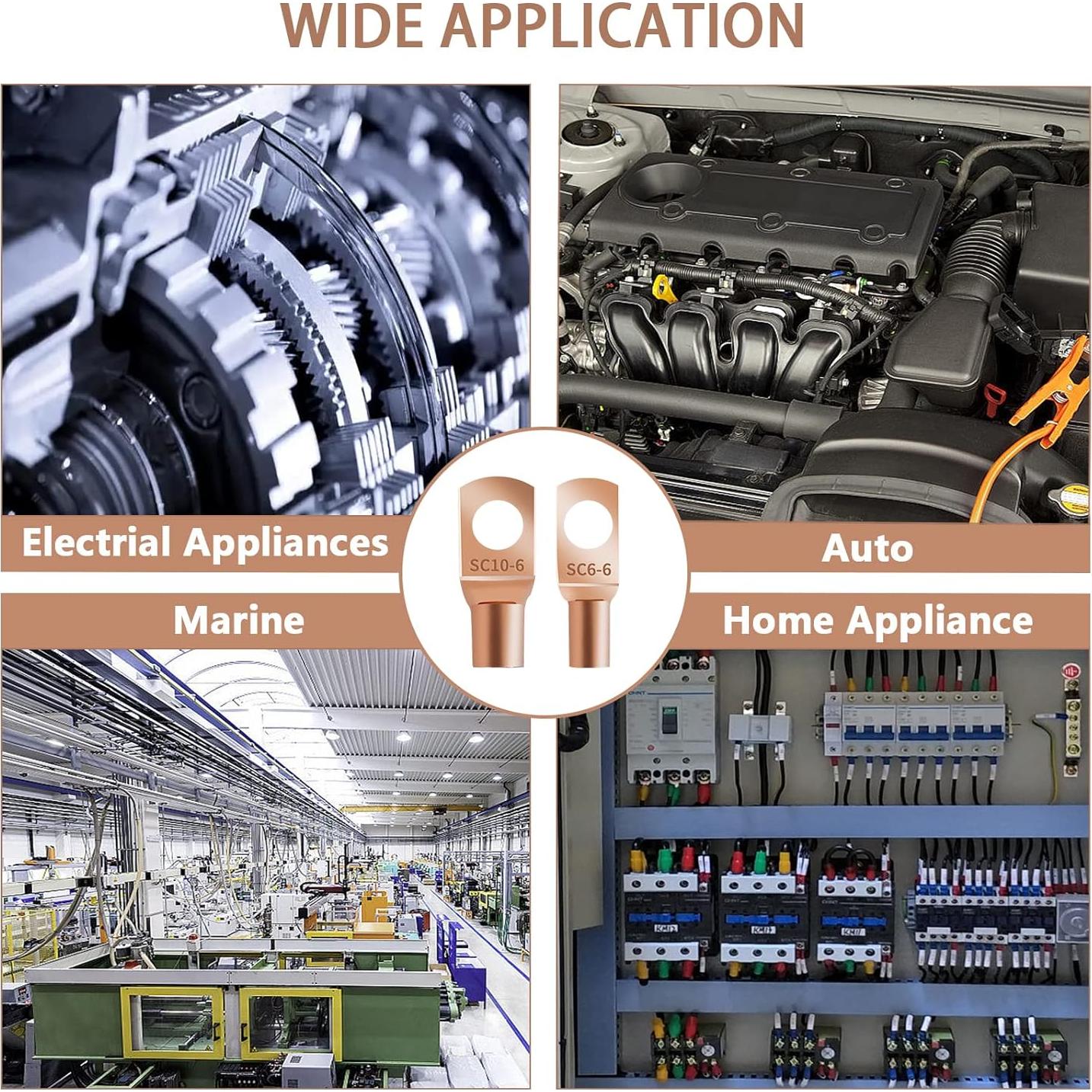 Kit 80 Pcs Conectores de Terminales de Cobre Dizzily AWG 8 6 12/10