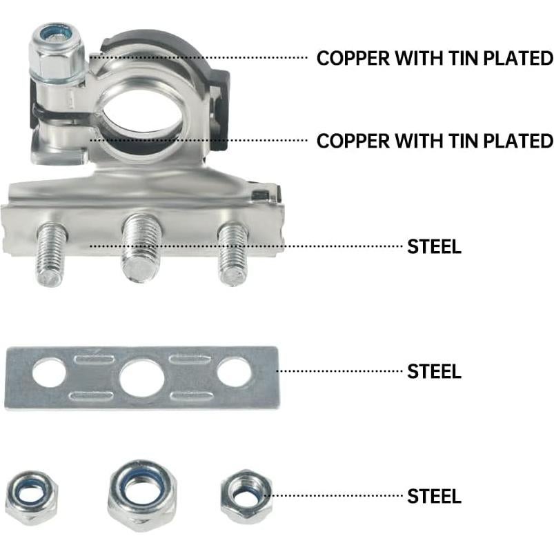 Conectores de Terminales de Batería SUJADE DCDZLJQ001 - 2 Piezas 12V