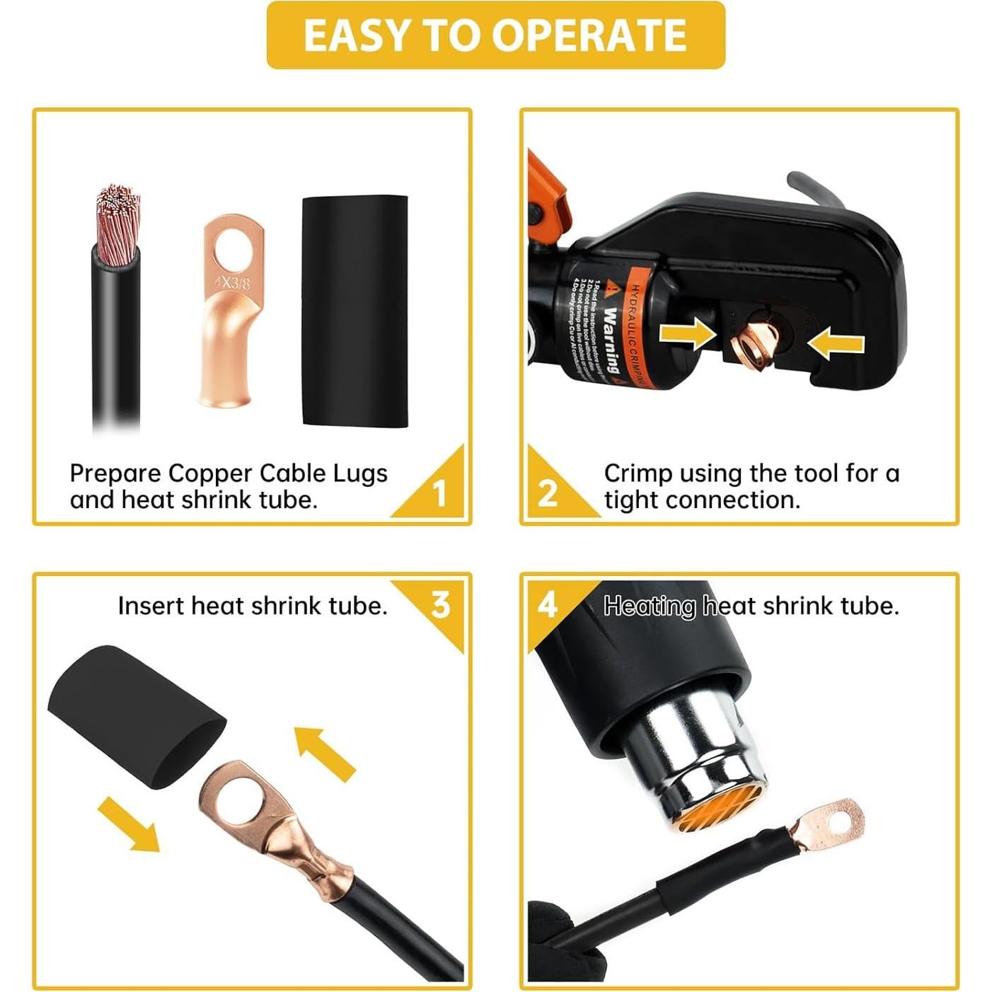 Conectores de Terminal de Anillo Sanuke 4 AWG M10 - 10 Piezas