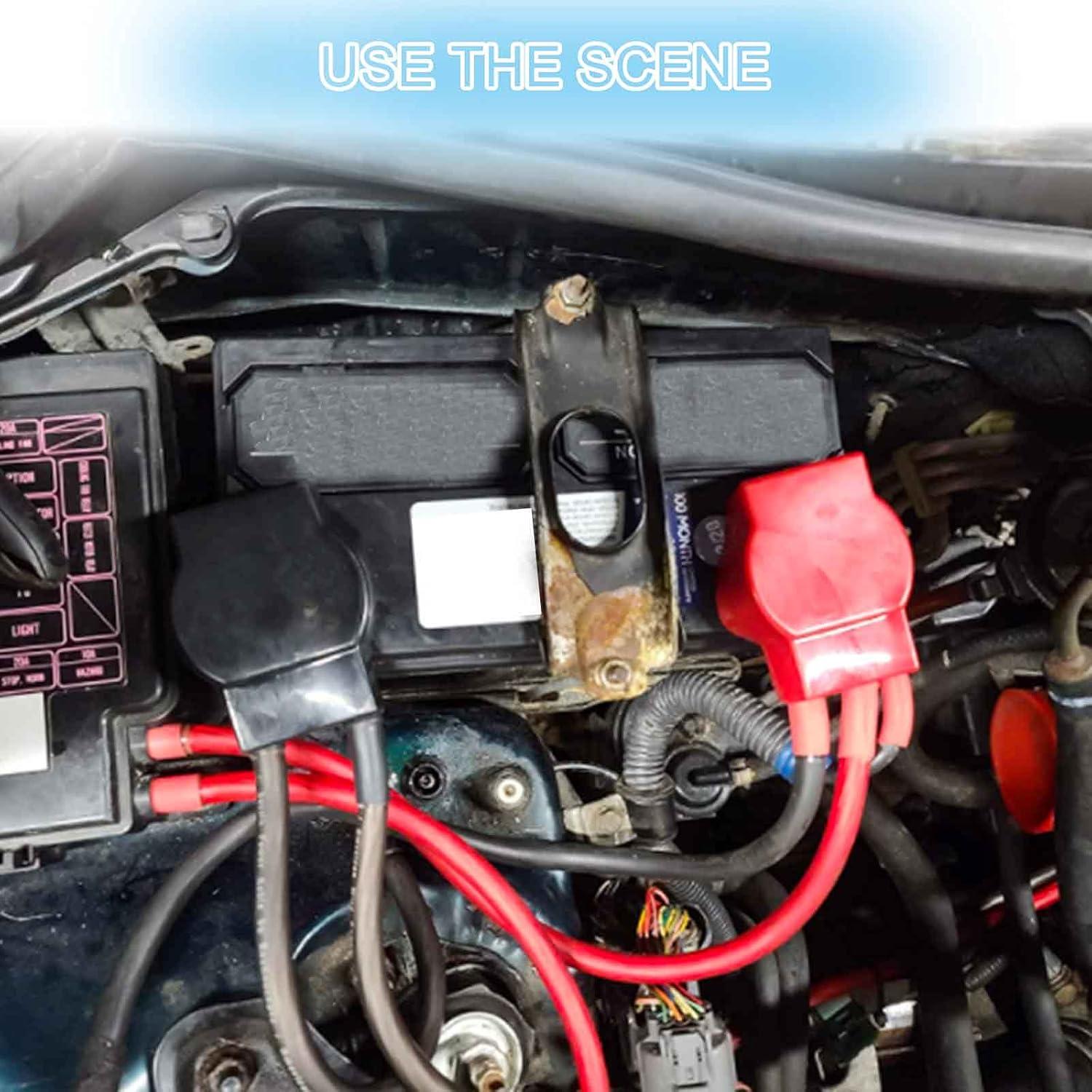 Conectores de terminal de batería HGNVGZ 2 Gauge 12V Kit 4 Piezas