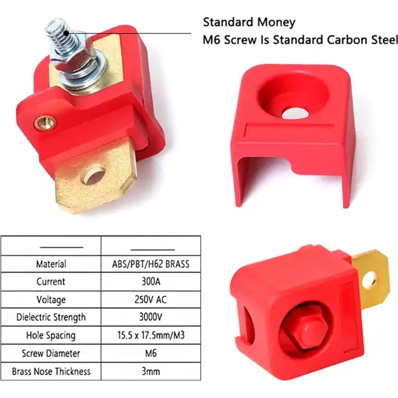 Terminales de Batería de Litio 300A Cobre HWYEE - 2 Piezas