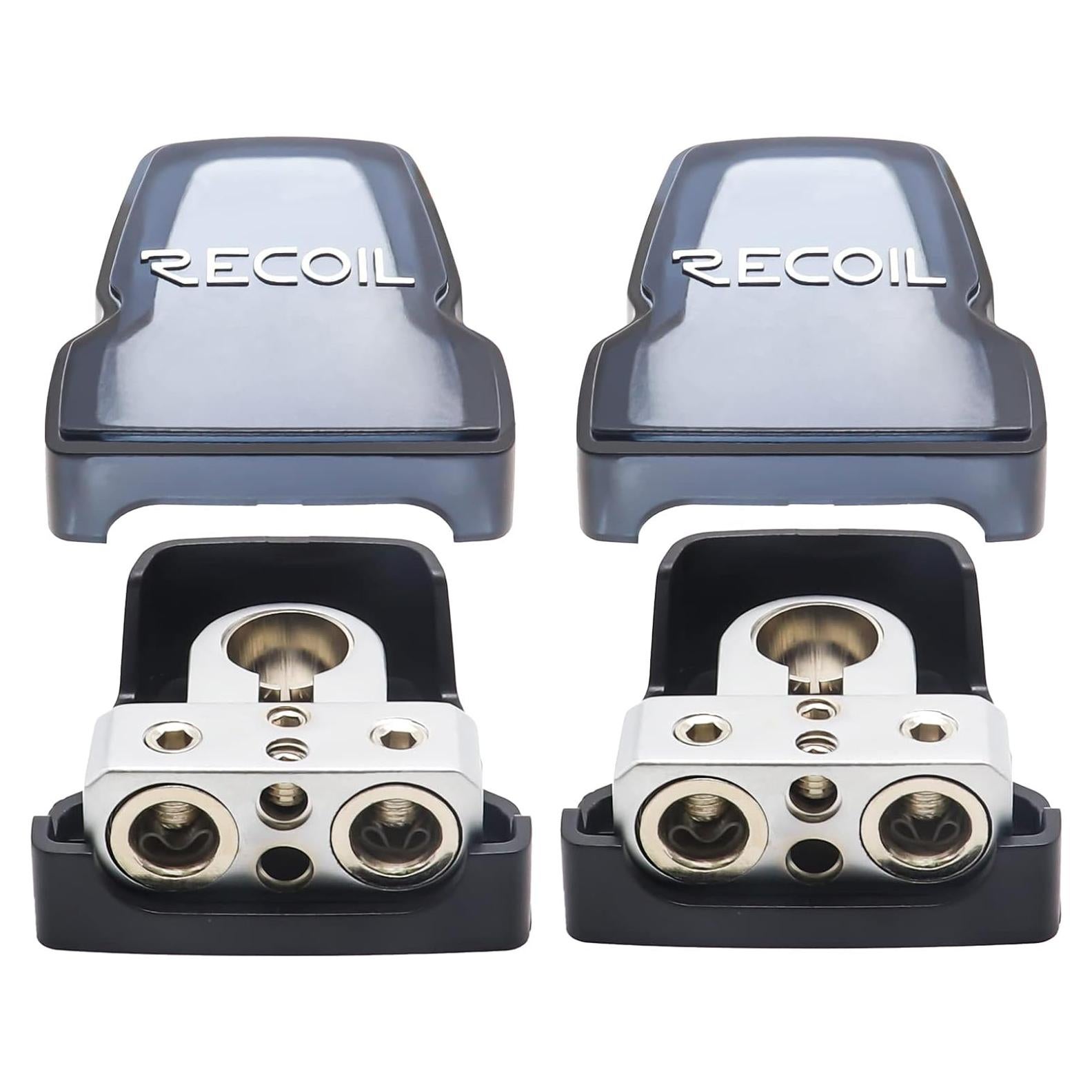 Terminales de Batería Recoil PBT-D08 2 Paquete Latón 0/2/4 y 8 AWG