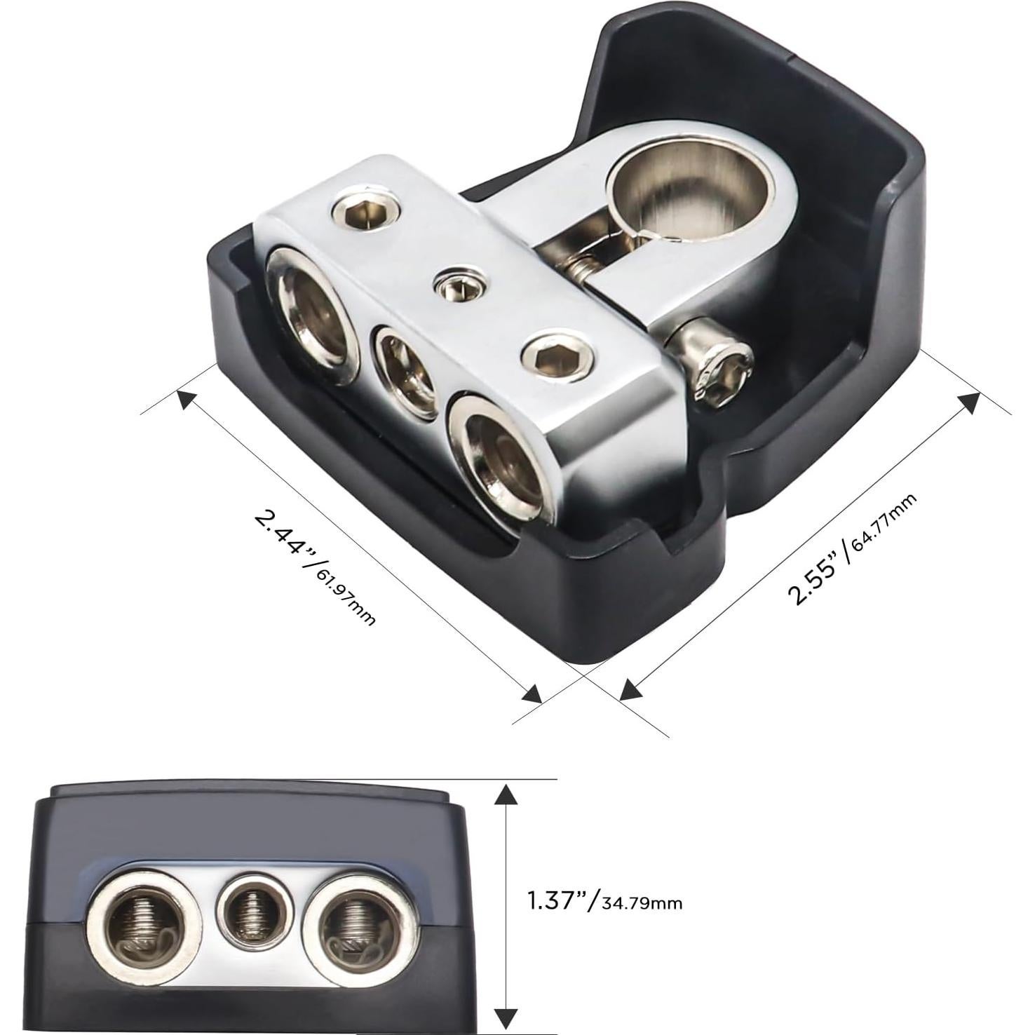 Terminales de Batería Recoil PBT-D08 2 Paquete Latón 0/2/4 y 8 AWG