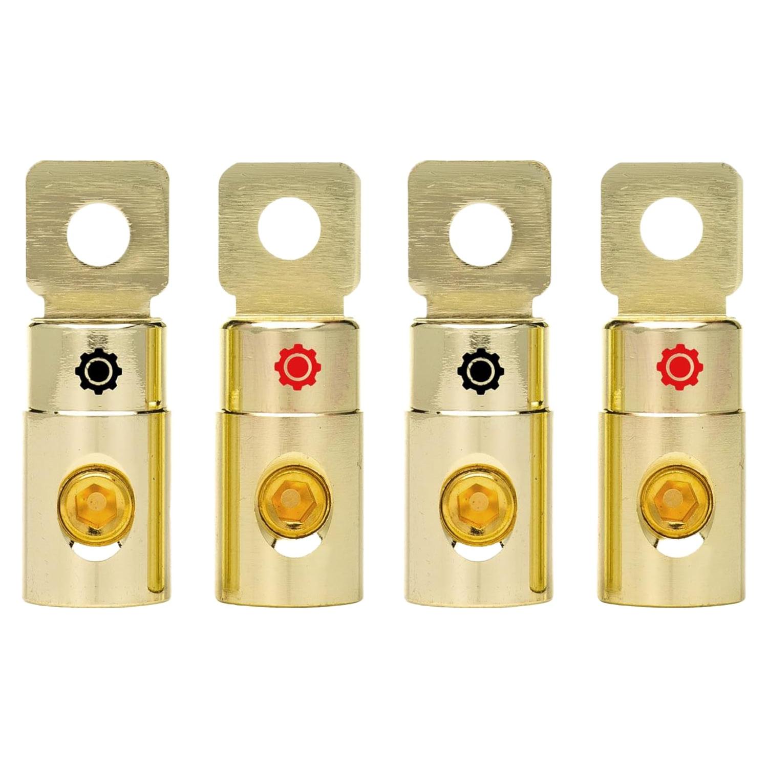 Juego de terminales de anillo de batería InstallGear 1/0 AWG - Paquete de 4