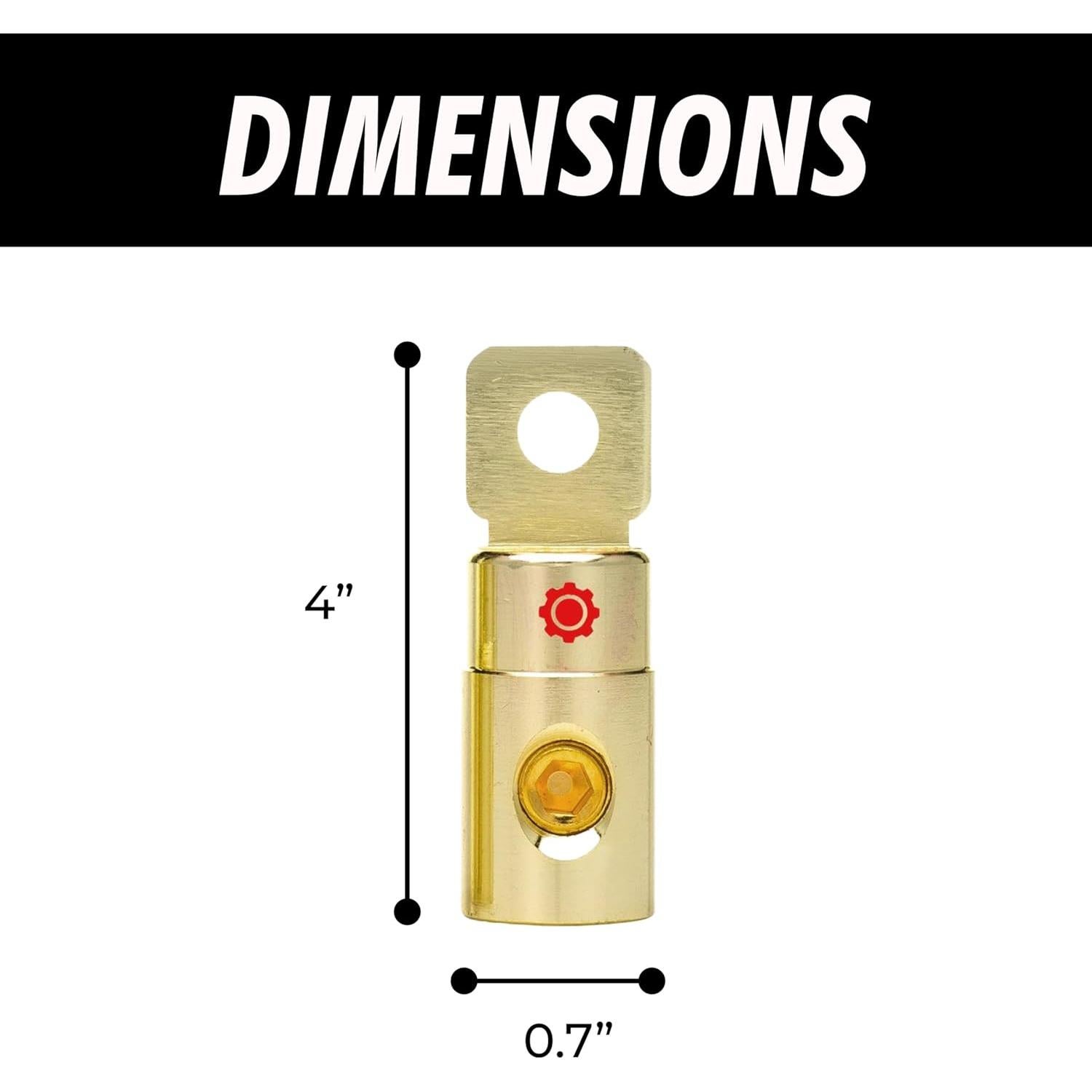 Juego de terminales de anillo de batería InstallGear 1/0 AWG - Paquete de 4
