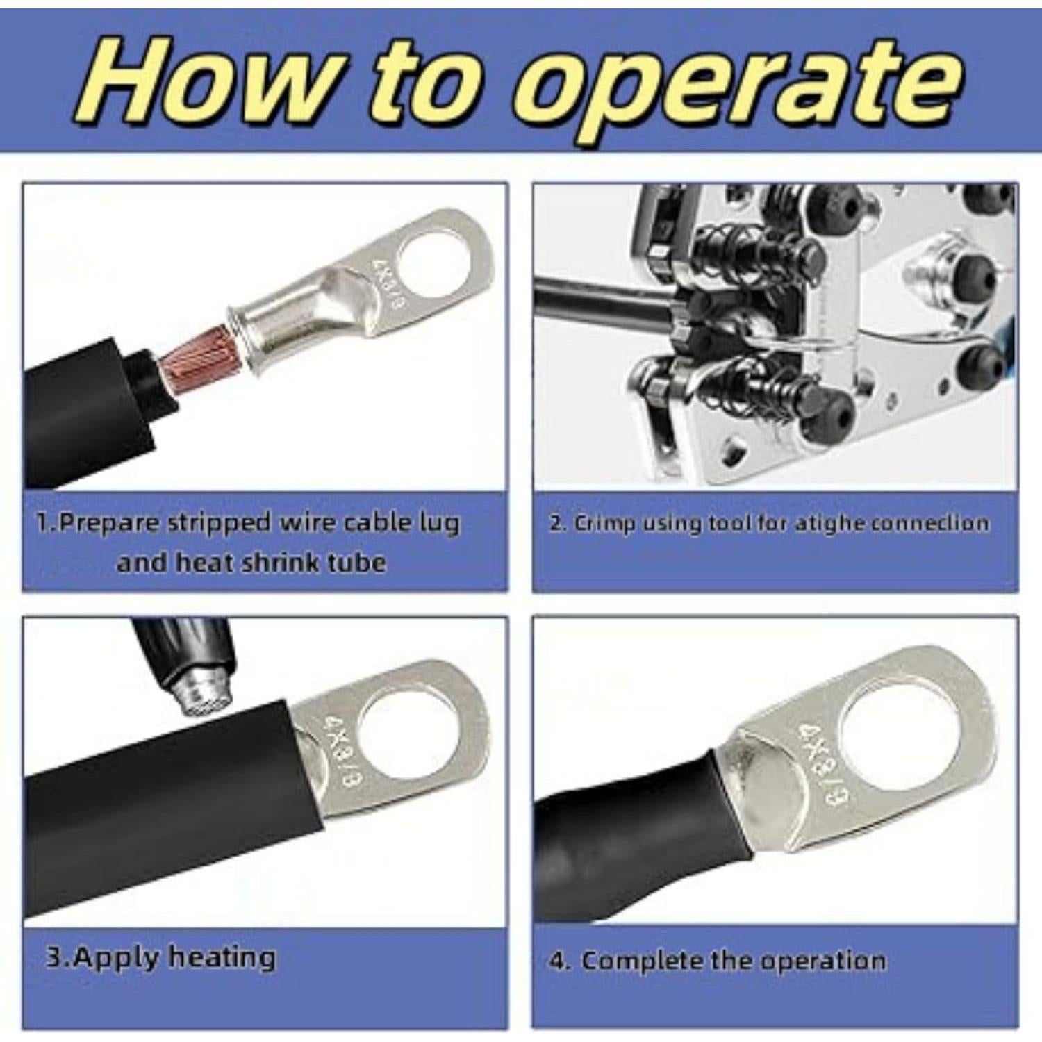 Conectores de Terminal de Anillo de Cobre 10PCS 6 AWG SHASKOKOEN