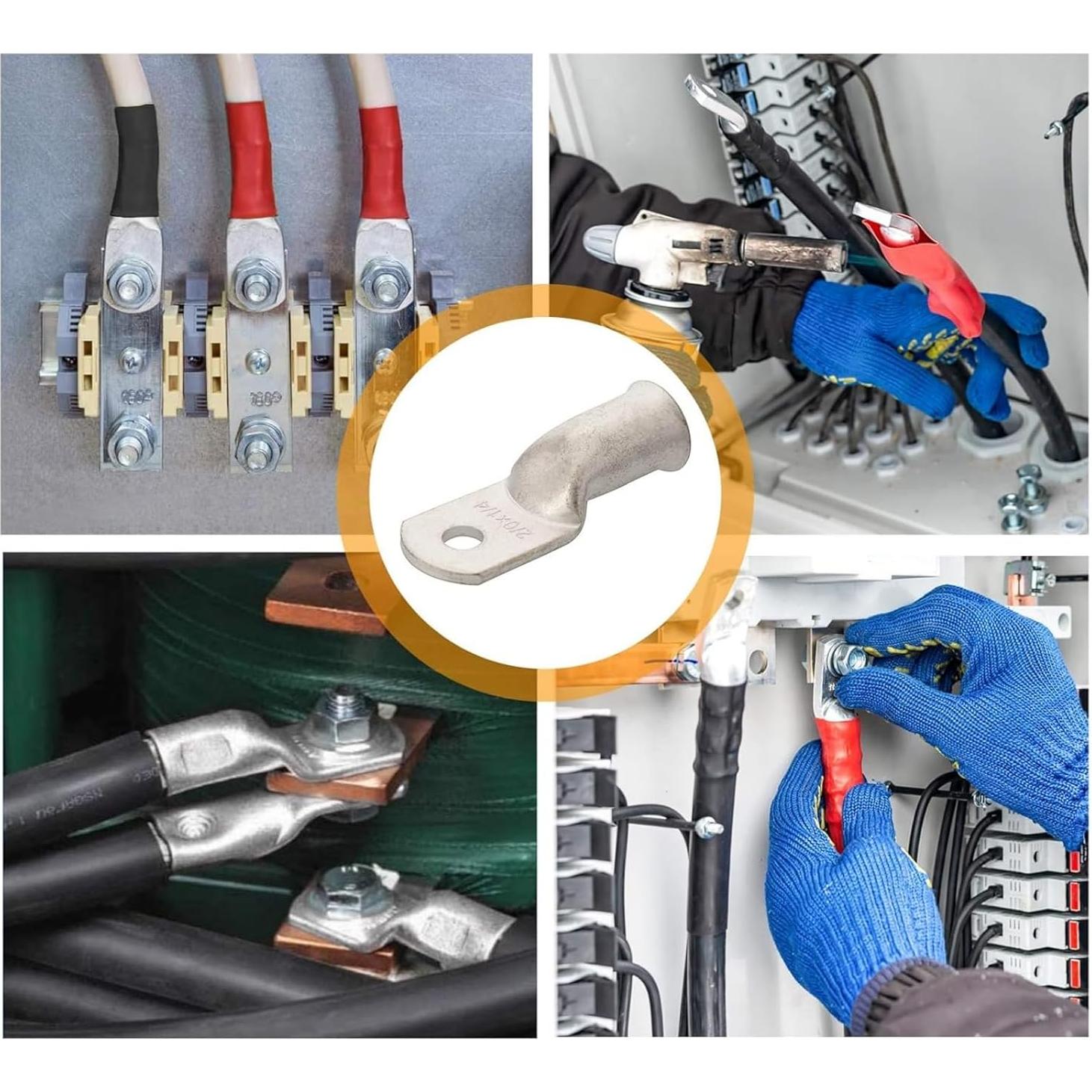 Conectores de Terminal de Anillo de Cobre 10PCS 6 AWG SHASKOKOEN