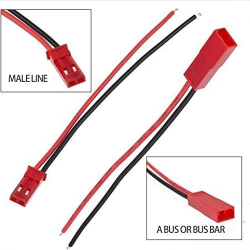 Conectores JST 2 Pines RGBZONE 20 Pares 100mm para LED