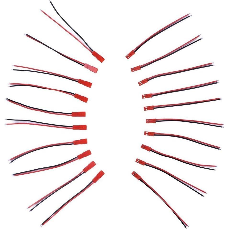 Conectores JST 2 Pines RGBZONE 20 Pares 100mm para LED