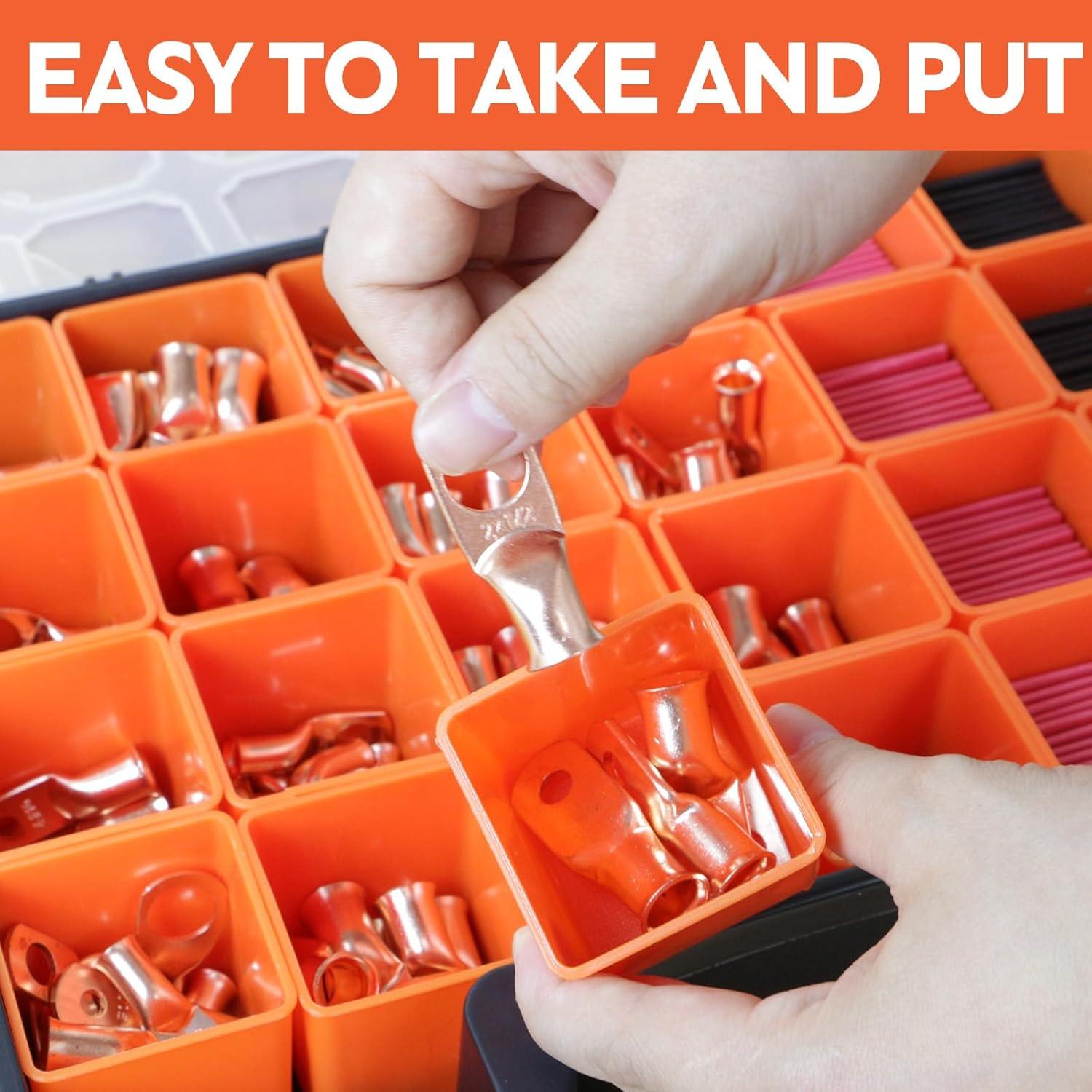 Kit de Conectores de Batería Amliber 260PCS con Lugs de Cobre