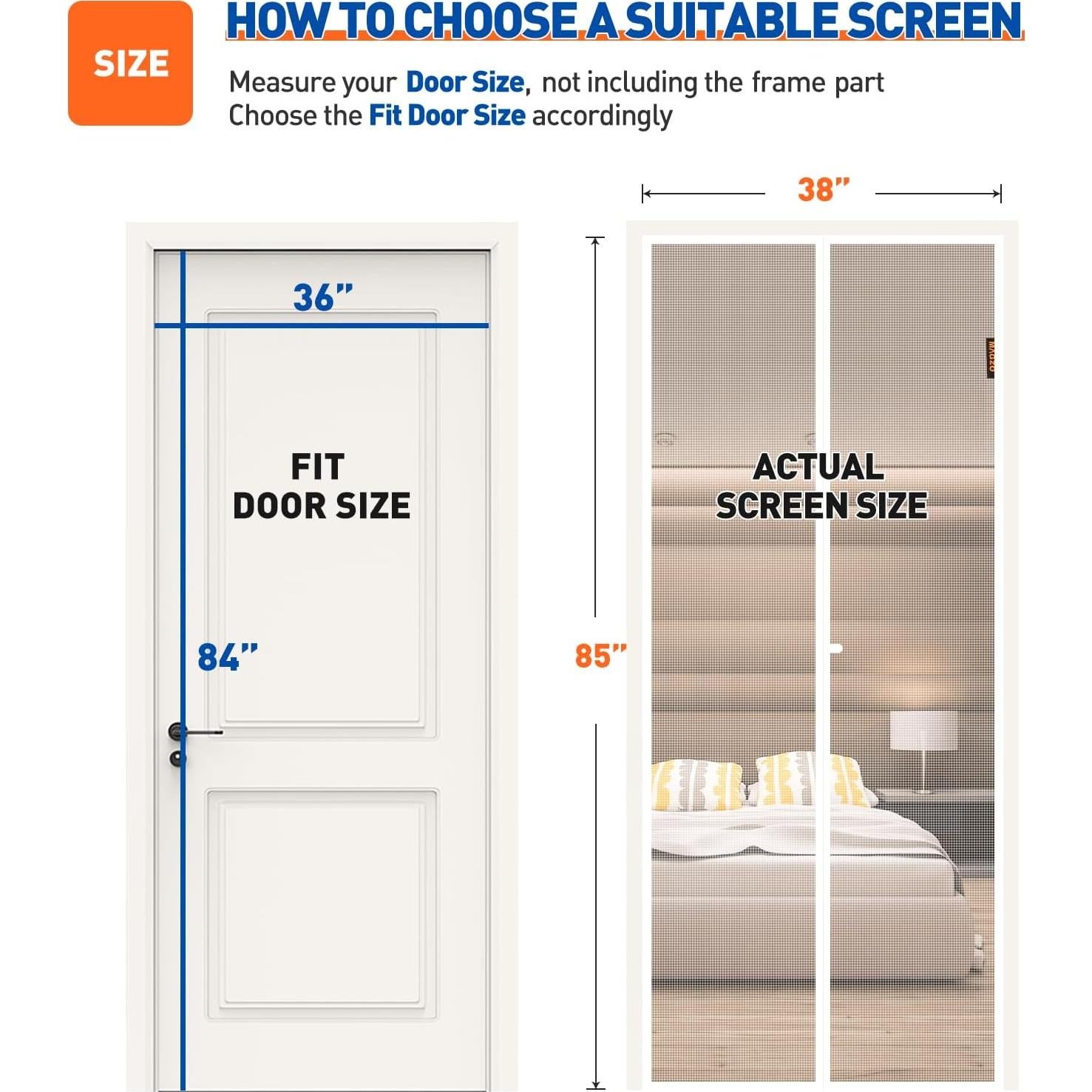 MAGZO Puerta de Pantalla Magnética 91 x 213 cm Blanca