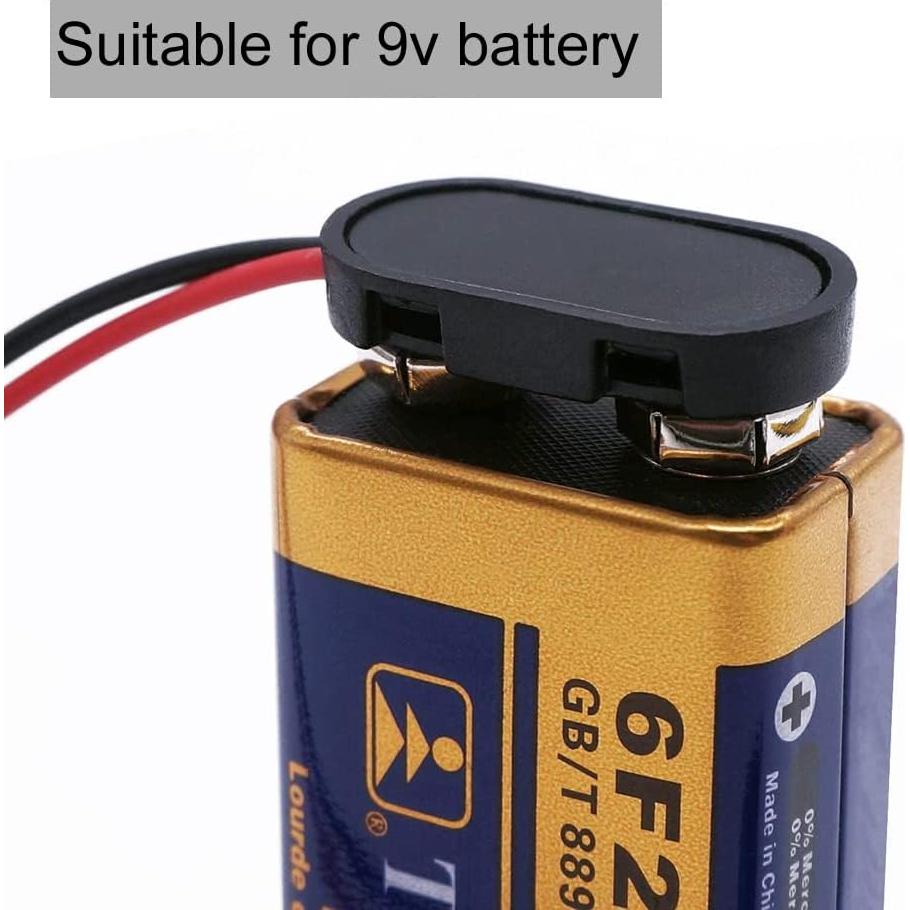 Paquete de 10 Conectores de Batería 9V Tipo I con Cable 22AWG