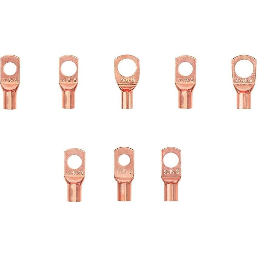 50 Conectores de Terminal de Cobre UUYYEO con Tubos Termocontraíbles