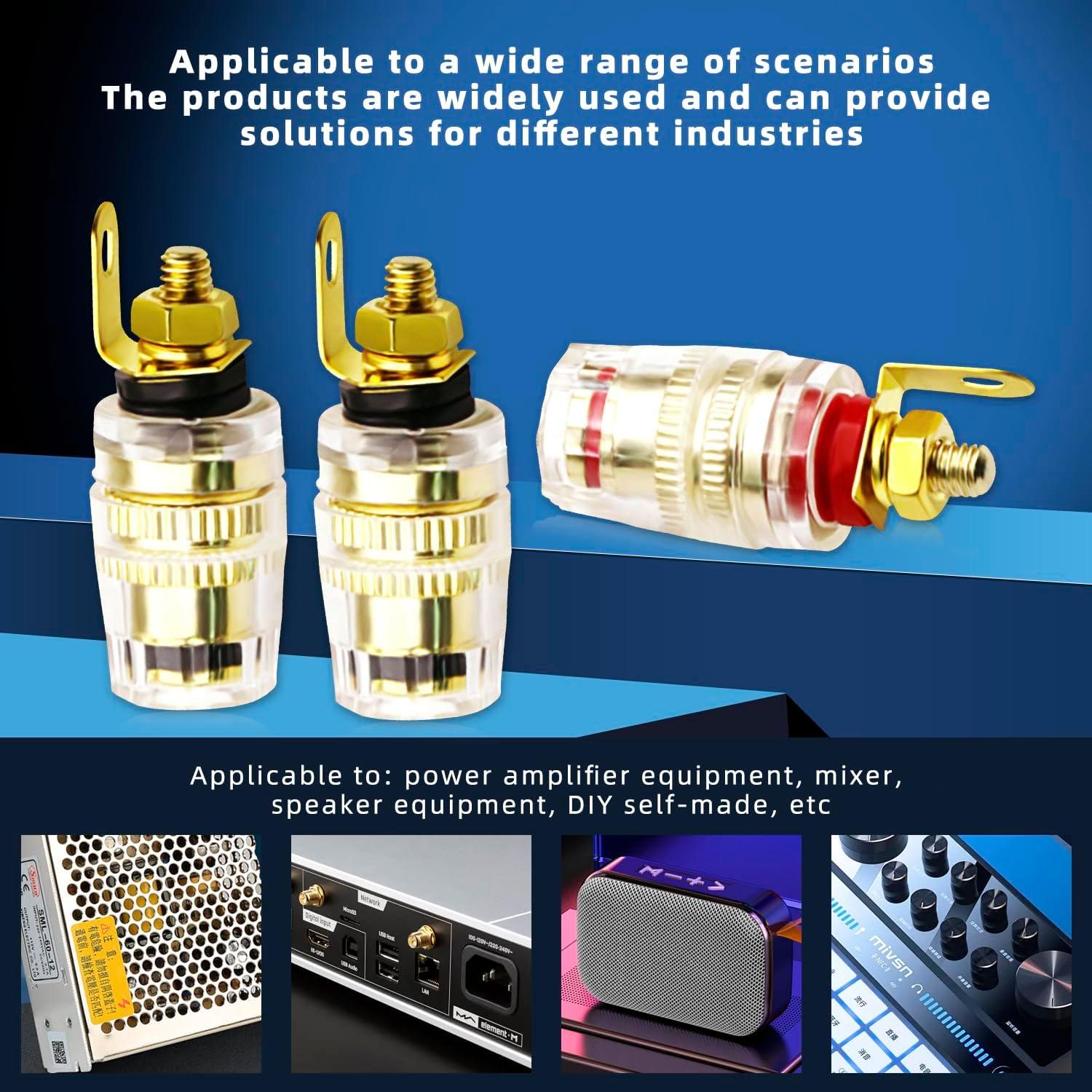 Conector de enchufe banana 4mm DaFuRui 8PCS rojo y negro