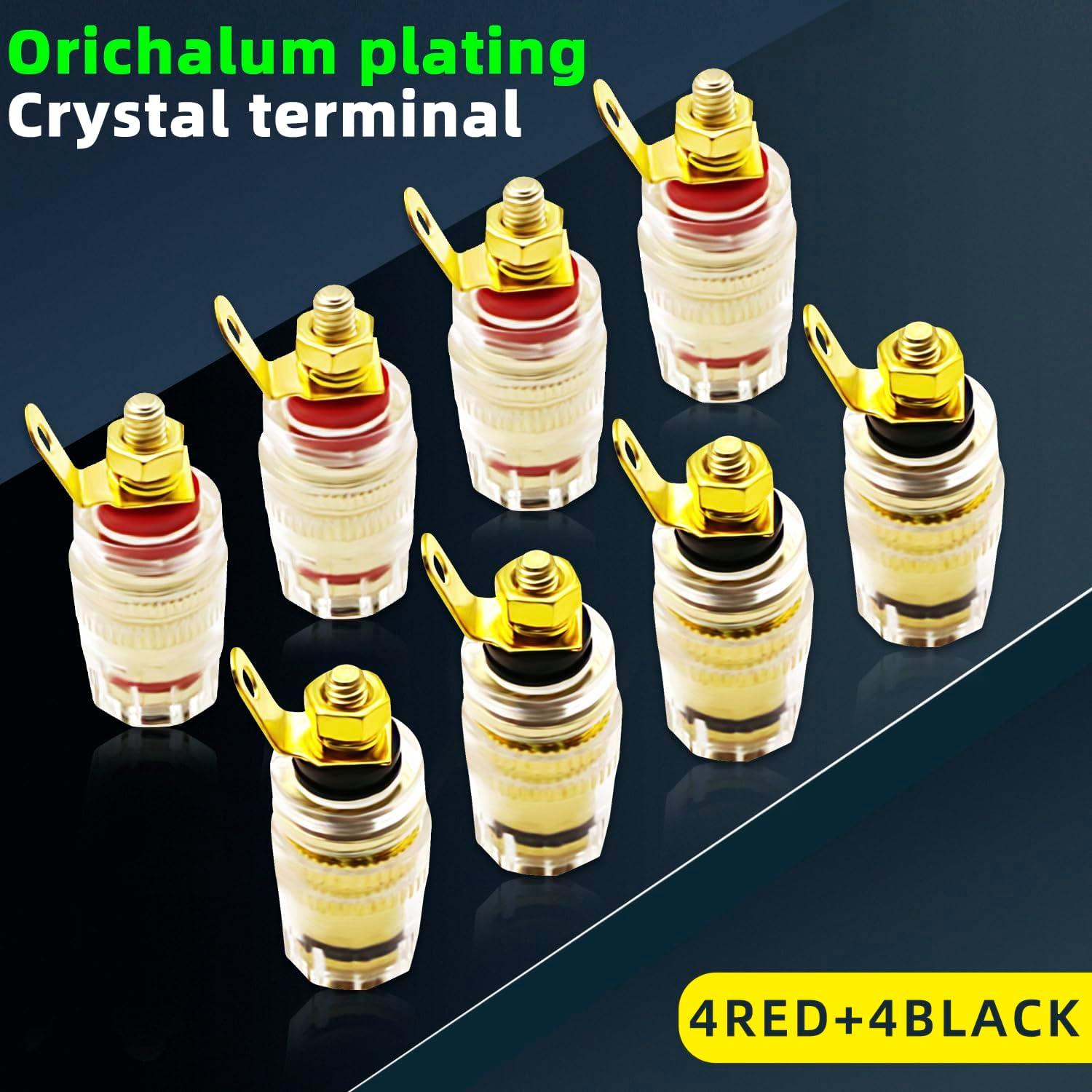 Conector de enchufe banana 4mm DaFuRui 8PCS rojo y negro