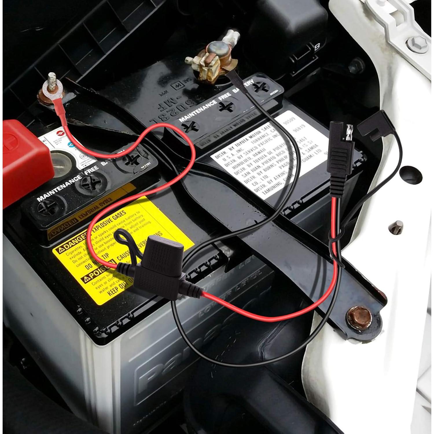 Conector de Batería SAE iGreely 16 AWG 0.6m con Fusible 10A