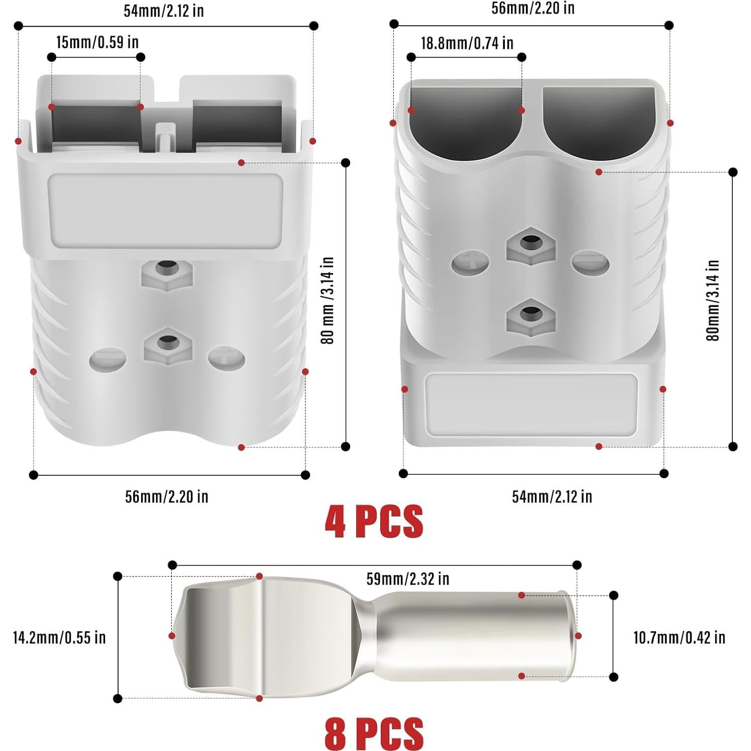 Kit de Conectores Rápidos de Batería QCDENG 175A 4pcs