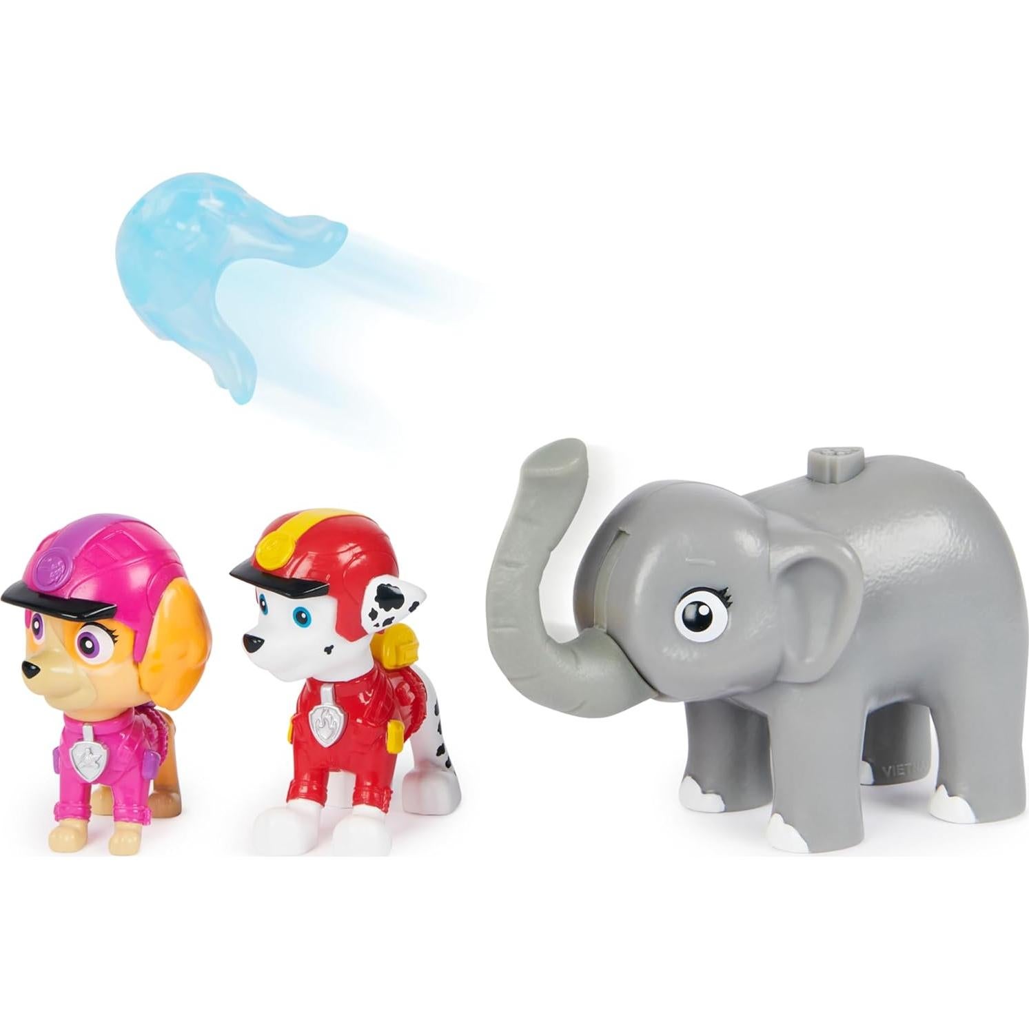 Figuras PAW Patrol Jungle Pups Marshall y Skye + Elefante