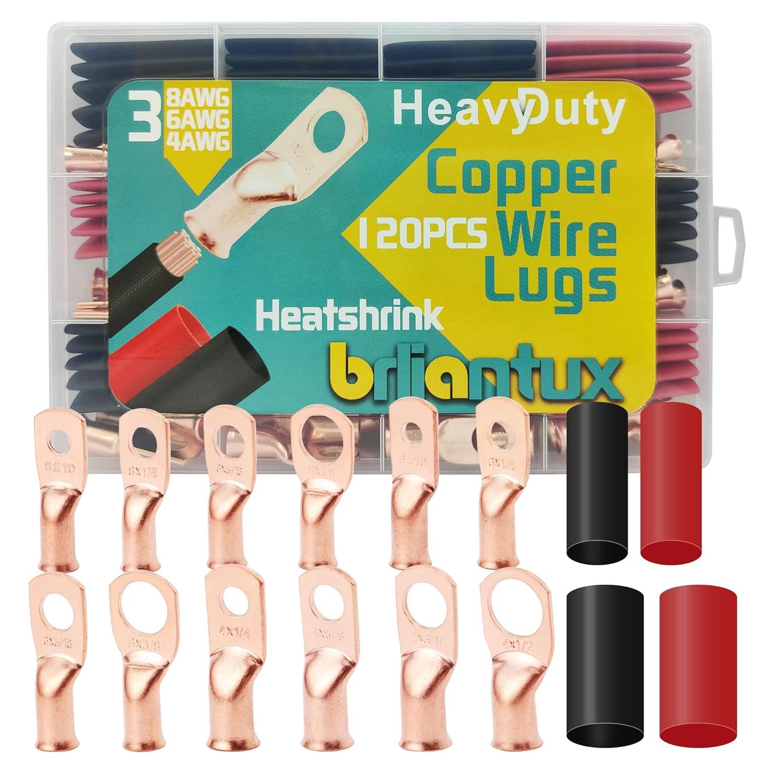 120PCS Terminales de Cobre Brliantux para Cables de Batería