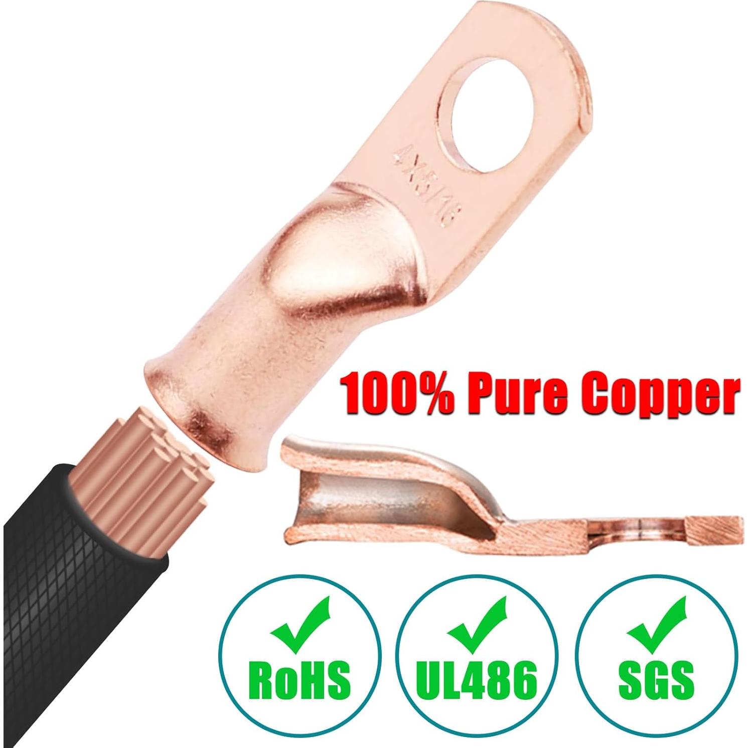 120PCS Terminales de Cobre Brliantux para Cables de Batería