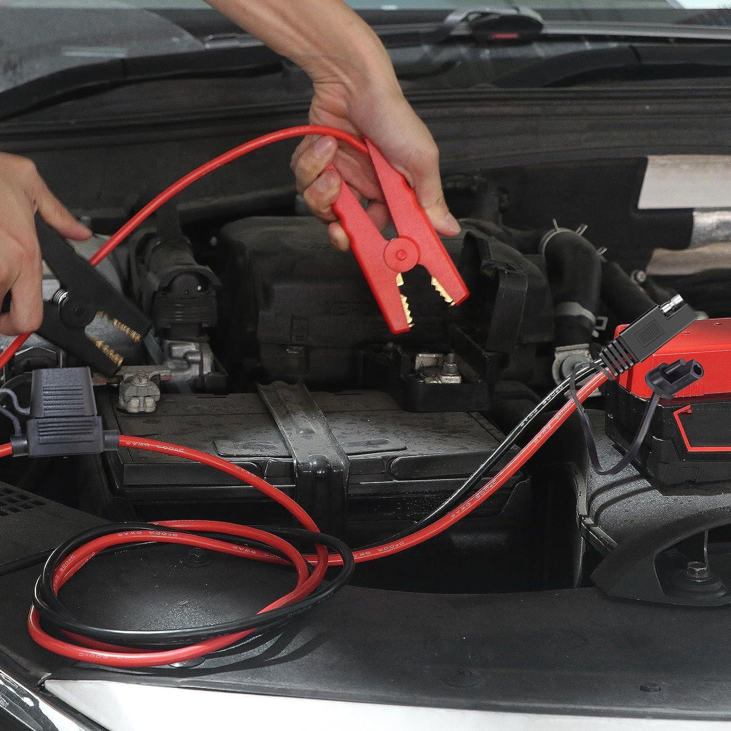 Pinzas de Cocodrilo 10AWG YETOR con Adaptador SAE 0.61m