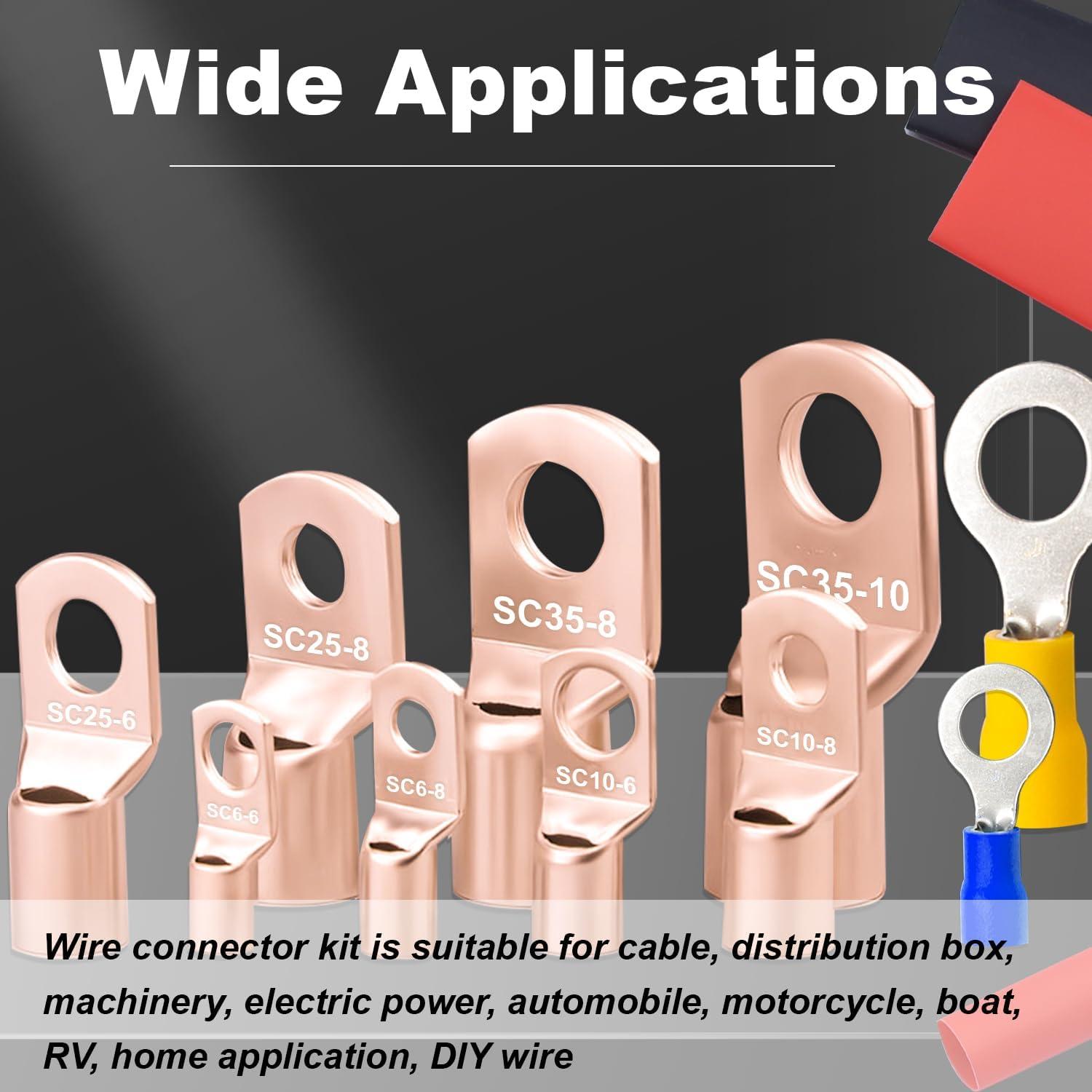 Kit de 110PCS Terminales de Cable de Cobre Taiss AWG 2-16