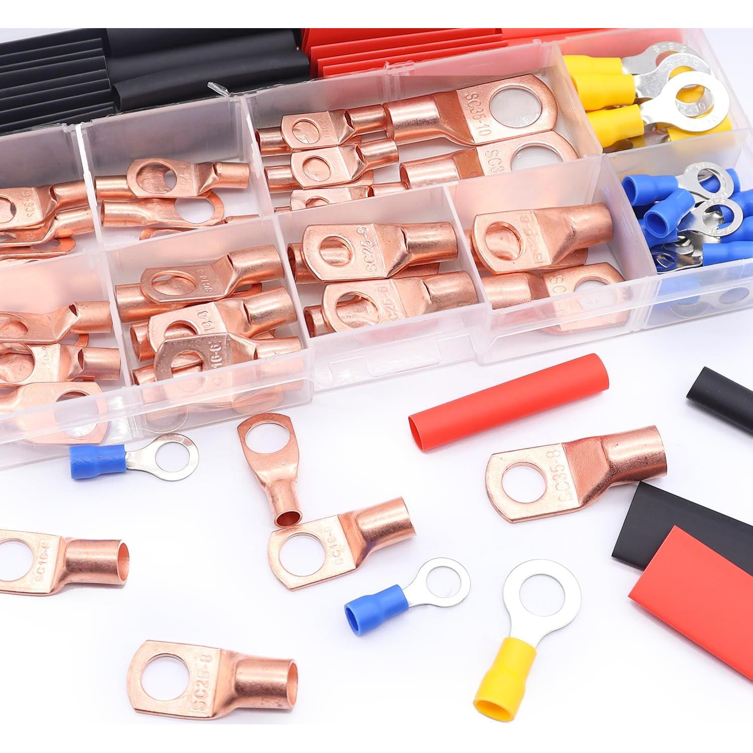 Kit de 110PCS Terminales de Cable de Cobre Taiss AWG 2-16