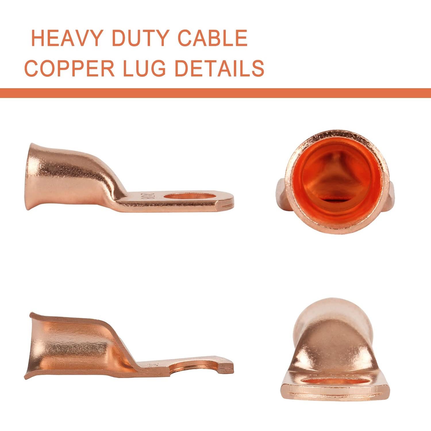 10 Terminales de Anillo de Cobre 2 AWG 3/8" Super Cloud