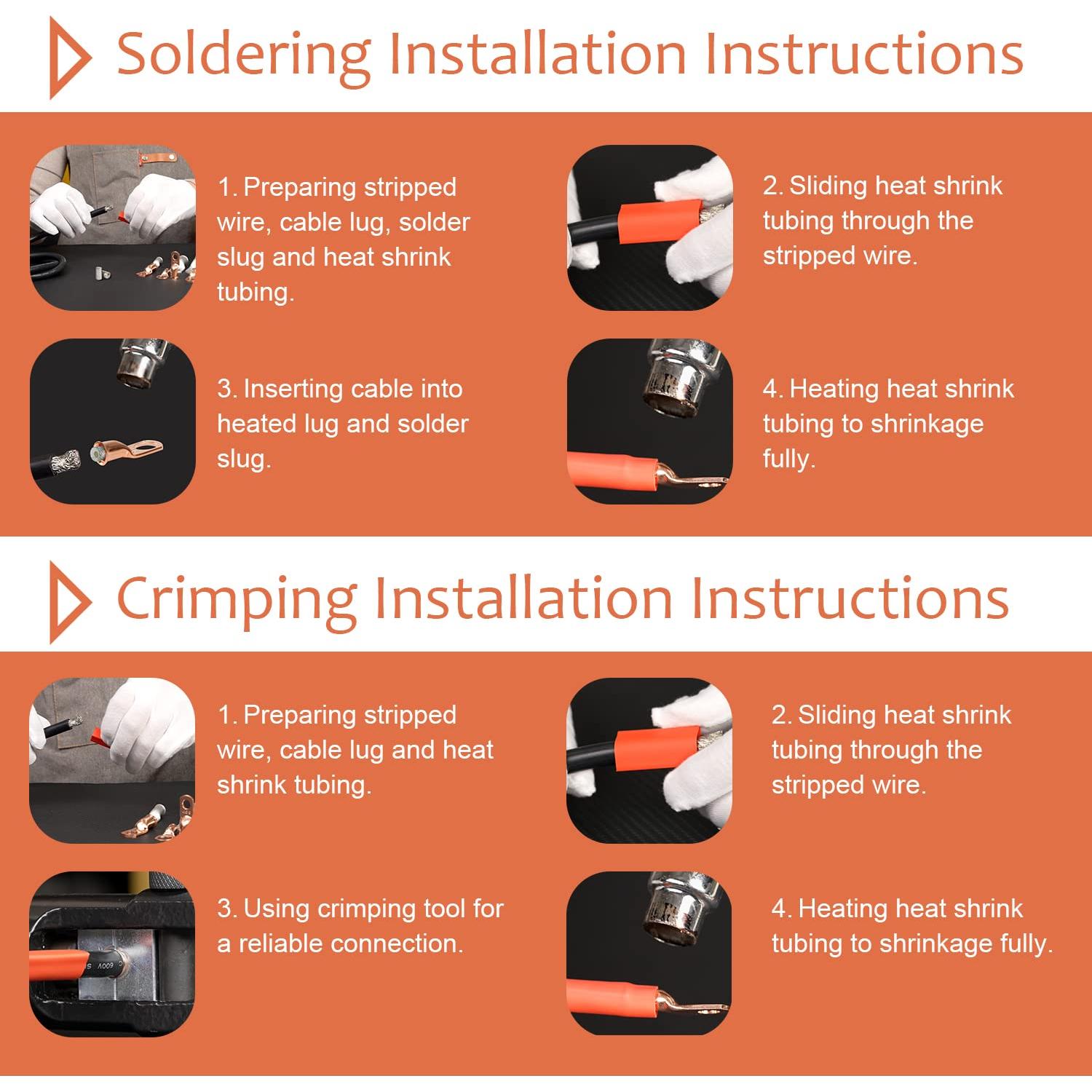 10 Terminales de Anillo de Cobre 2 AWG 3/8" Super Cloud