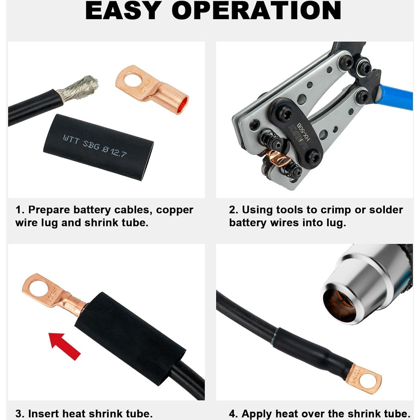 Kit de Conectores de Terminales de Cable Sanuke 260pcs Cobre