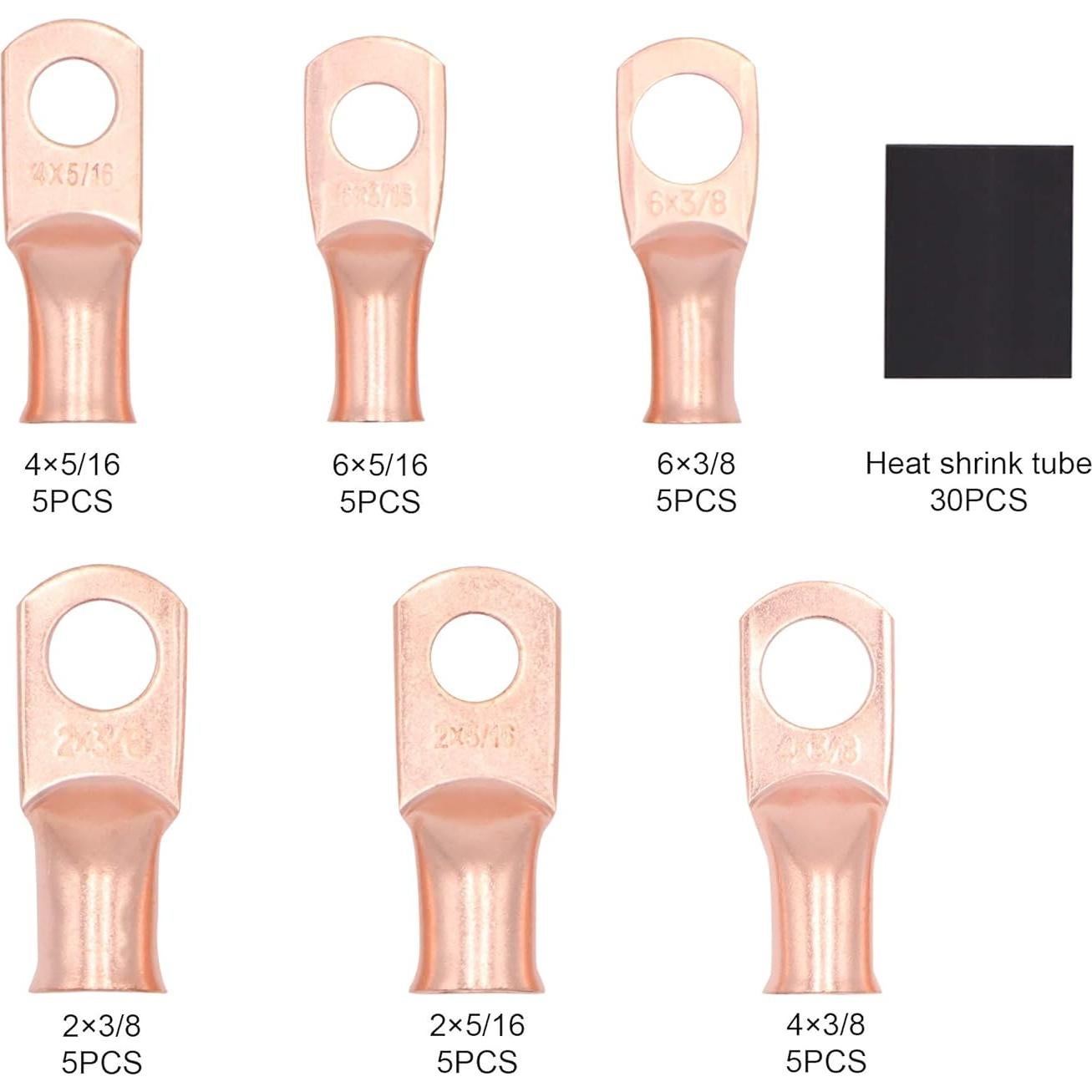Kit de Conectores de Terminal de Batería Taukealugs 60pcs AWG